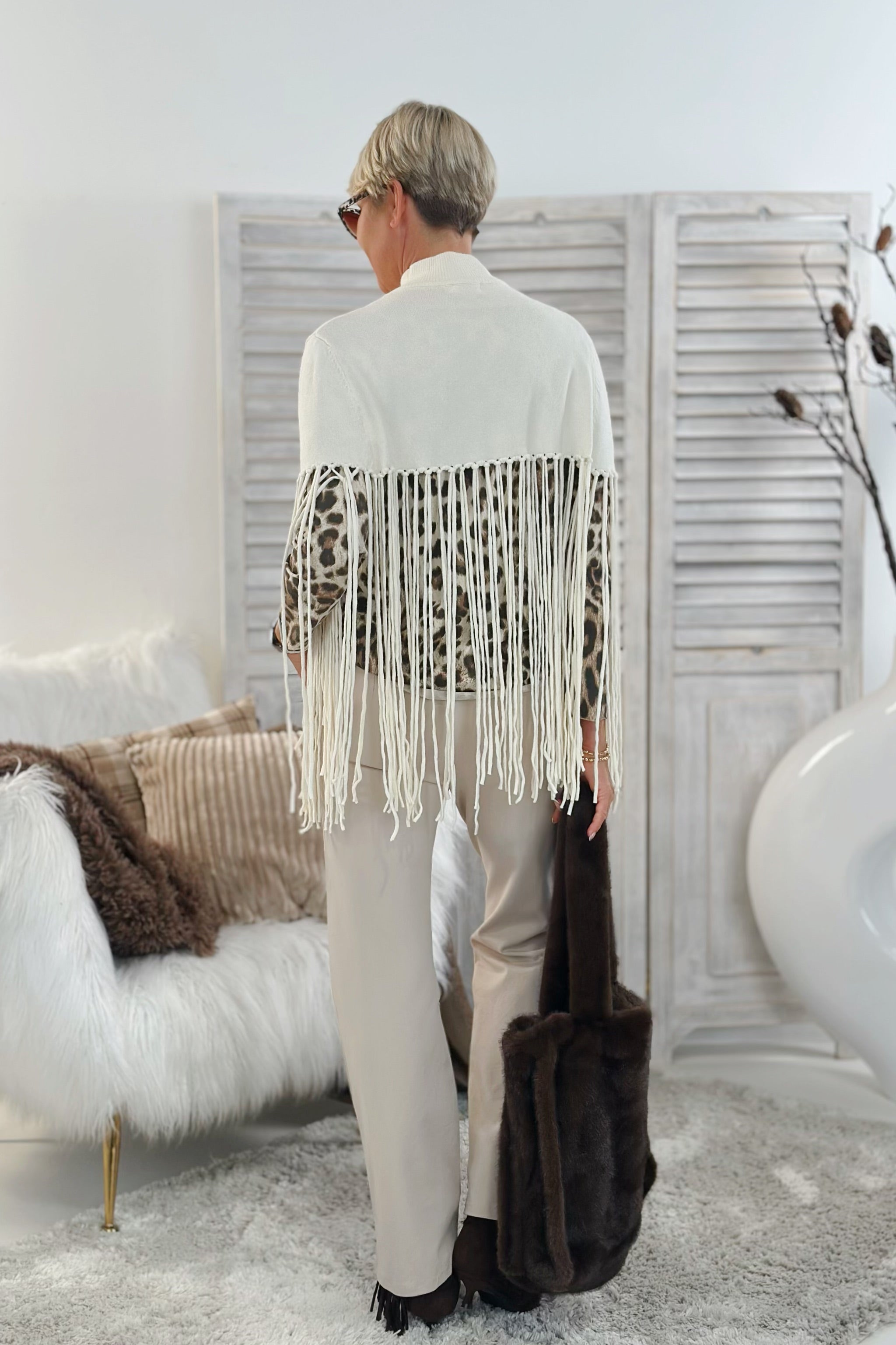 Poncho/Pulli, creme