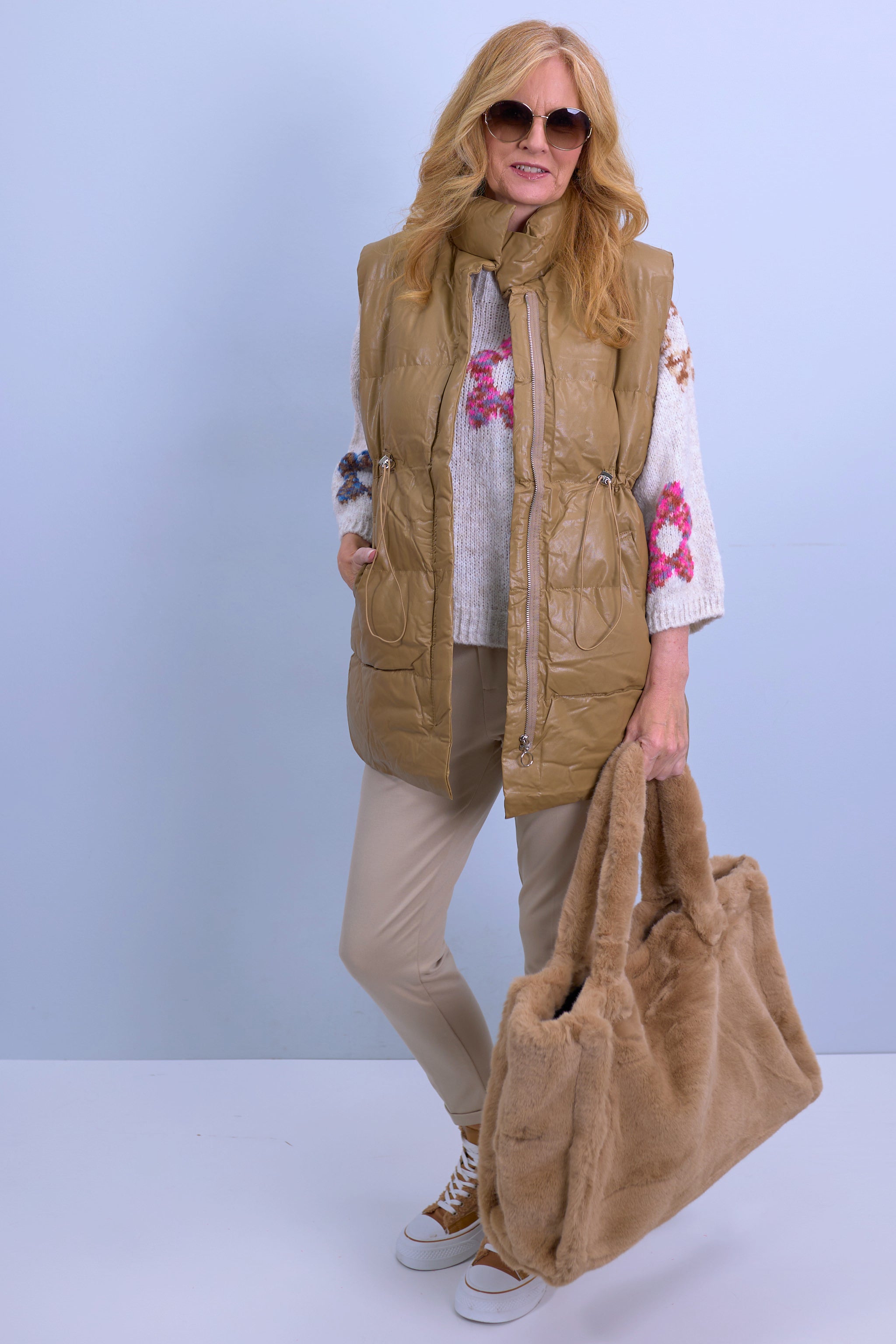 Lederlook Steppweste in camel von Trends & Lifestyle Deutschland GmbH
