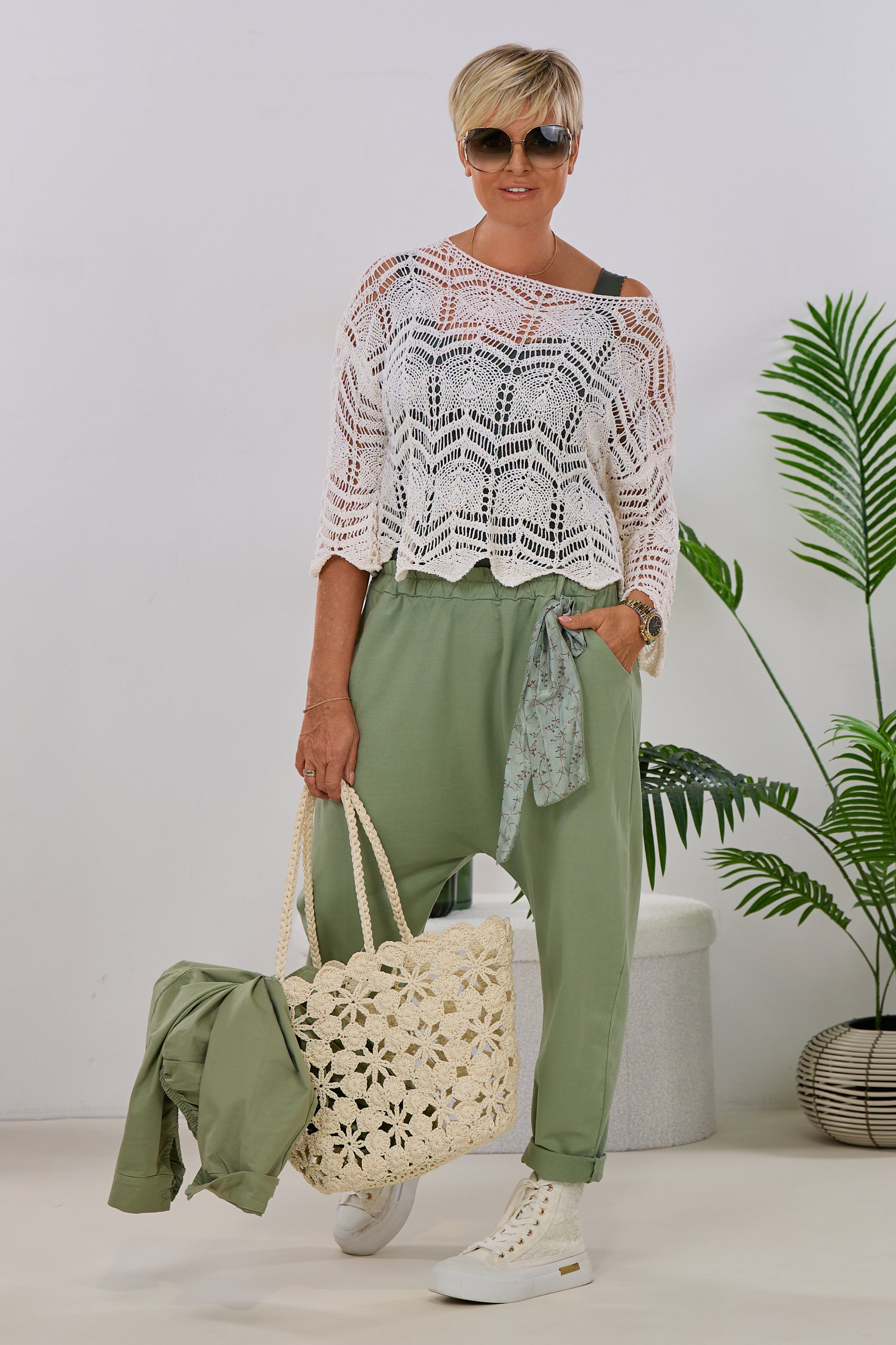 Pulli mit schönem Strickmuster, creme