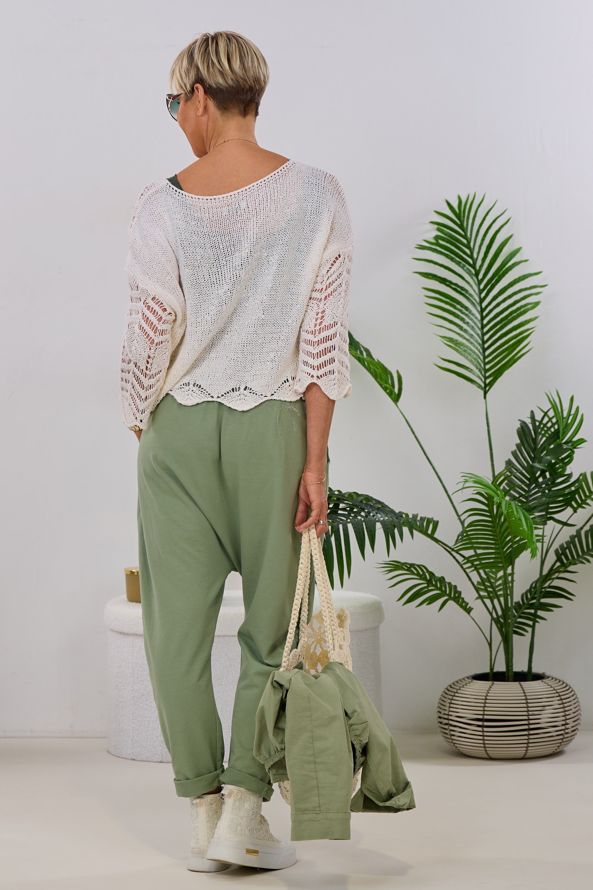 Pulli mit schönem Strickmuster, creme