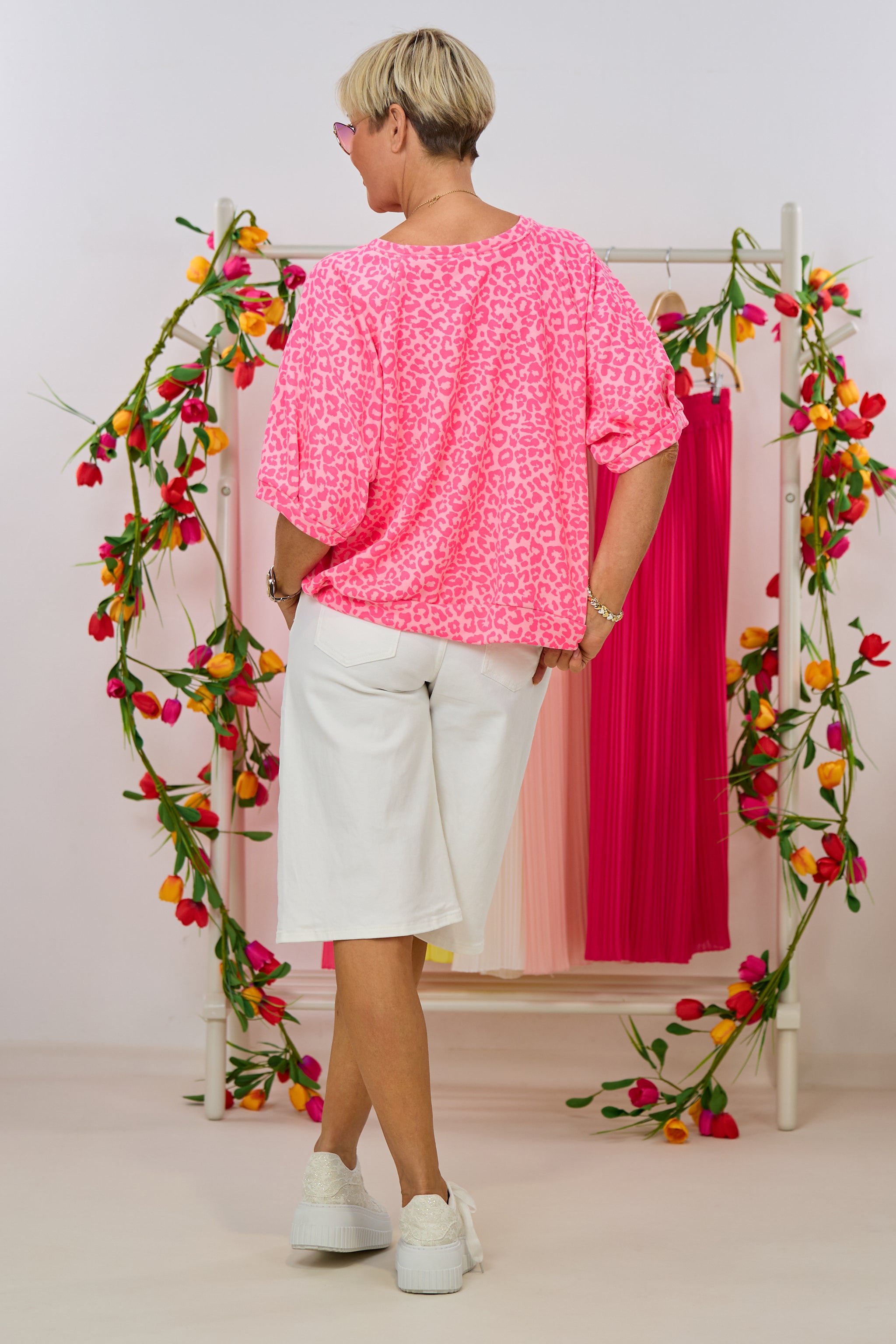 Kurzarm Sweaty mit Raglanärmeln, rosa-neon pink