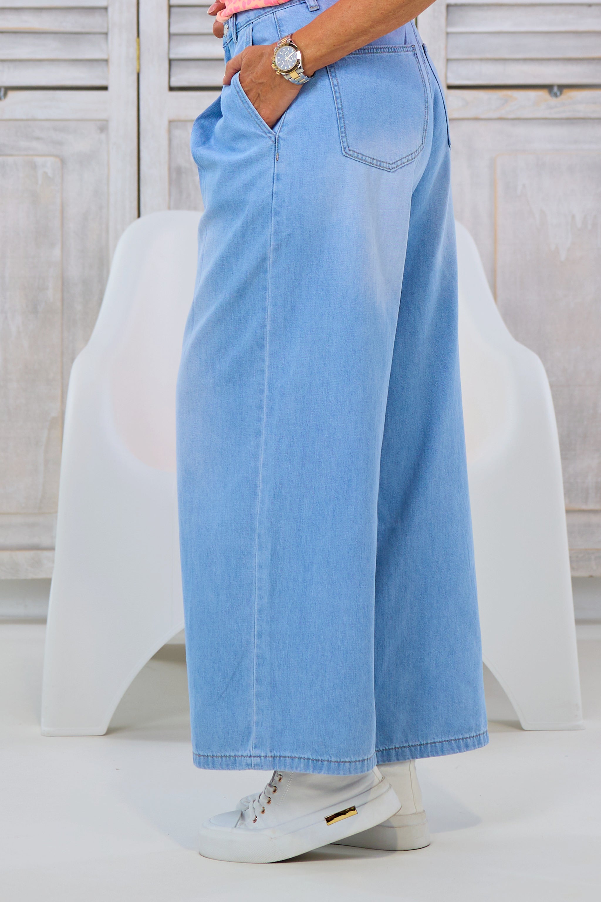 Palazzo Jeans, denim blue