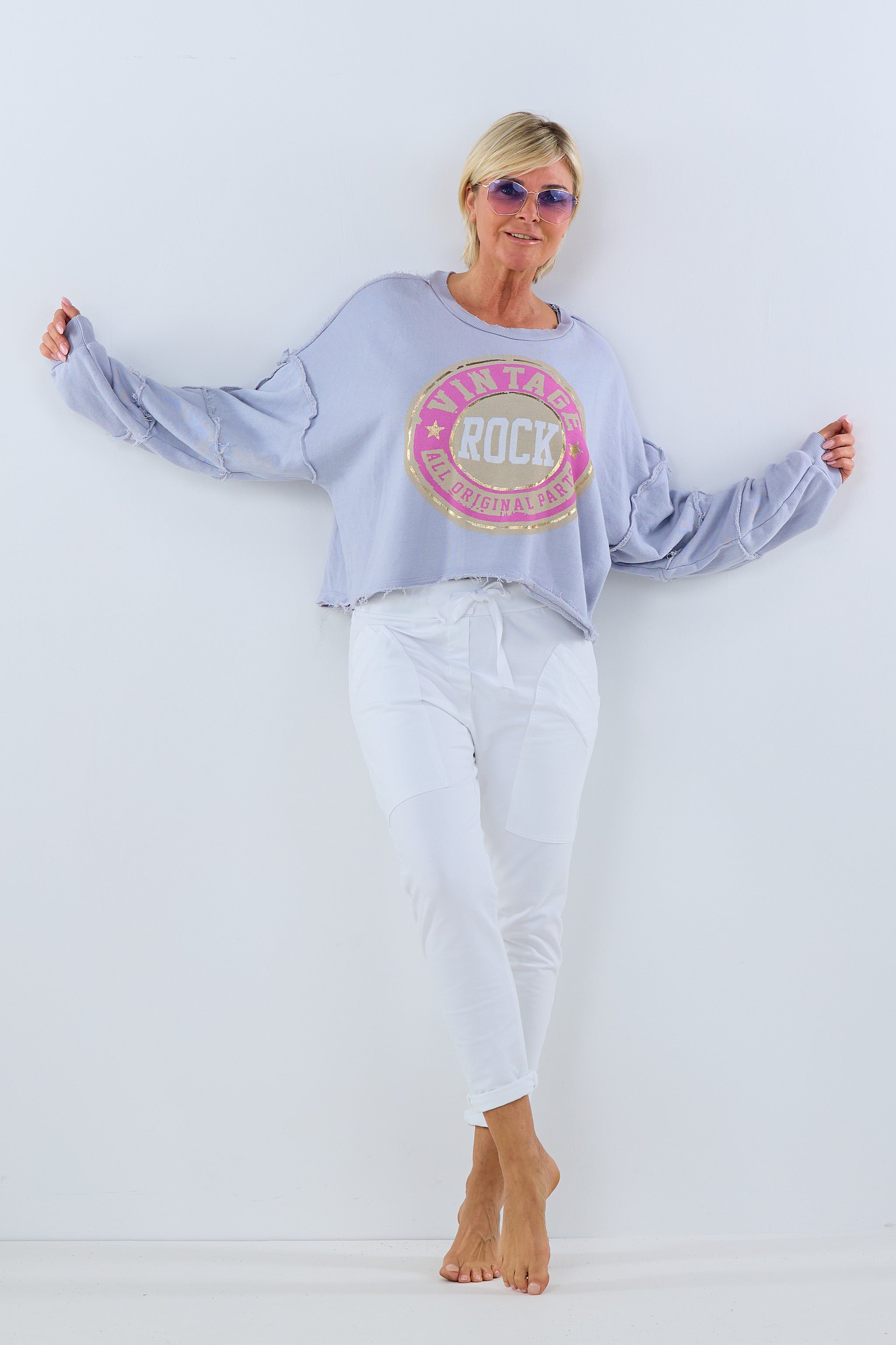 Damen Sweatshirt mit Print grau TLD GmbH