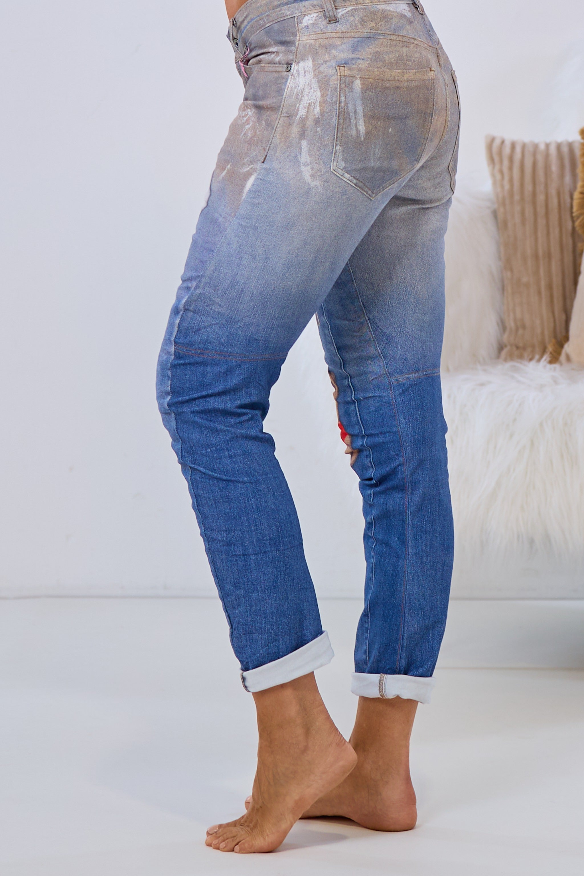 Jeans Bärchen, denim-bunt