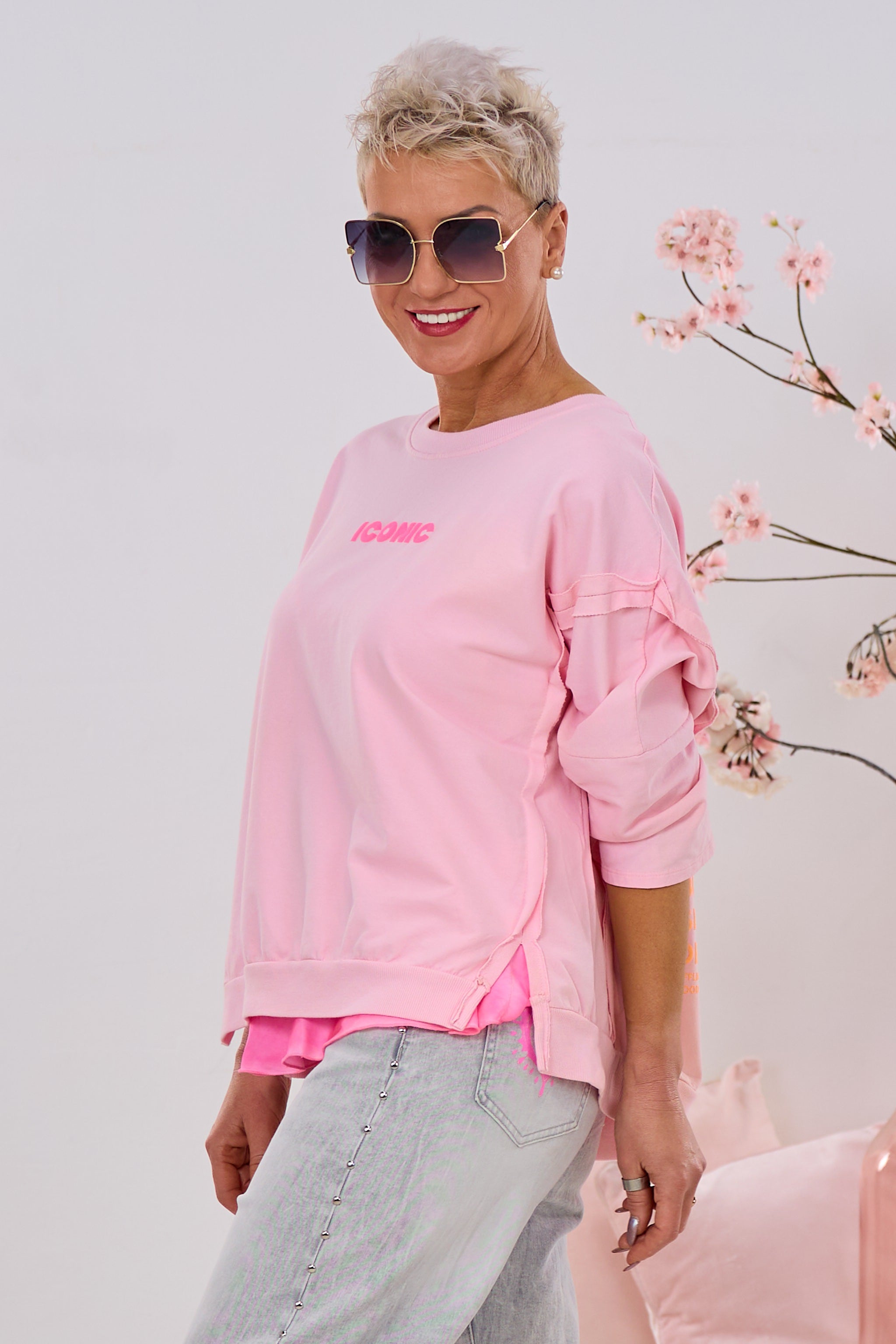 Sweaty ICONIC mit außenliegenden Nähten, rosa