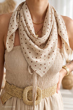 Quadratisches Tuch mit kleinen Punkten, beige-braun