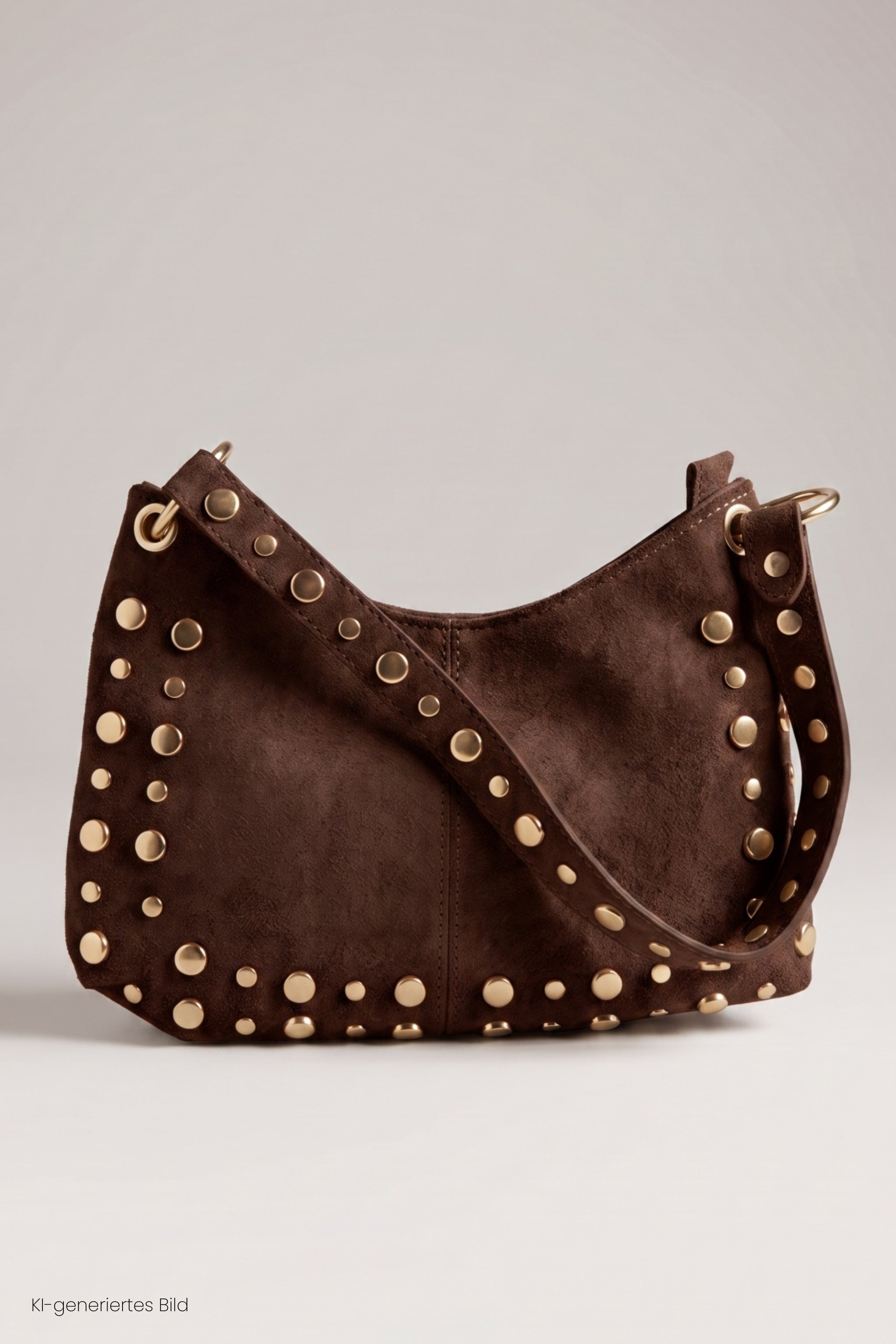 Kleine Tasche mit Nieten, schokobraun