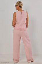 2-tlg. Musselin-Set aus Bluse und Hose, rosa