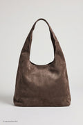 Tasche in Veloursleder-Optik, taupe