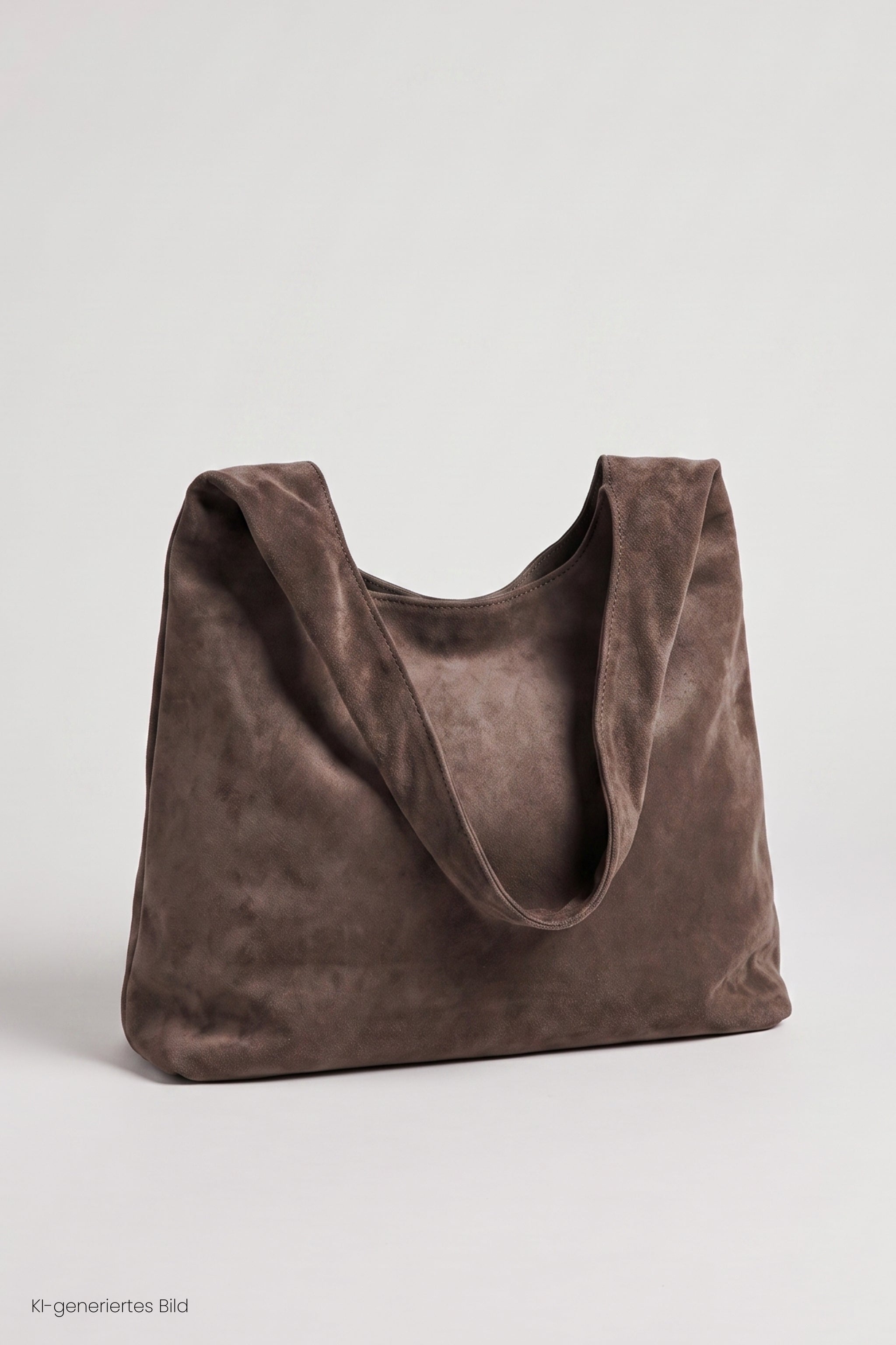 Tasche in Veloursleder-Optik, taupe