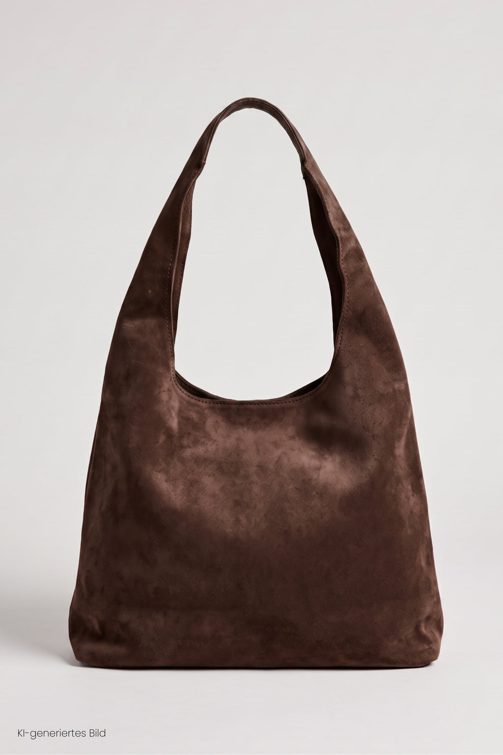 Tasche in Veloursleder-Optik, schokobraun