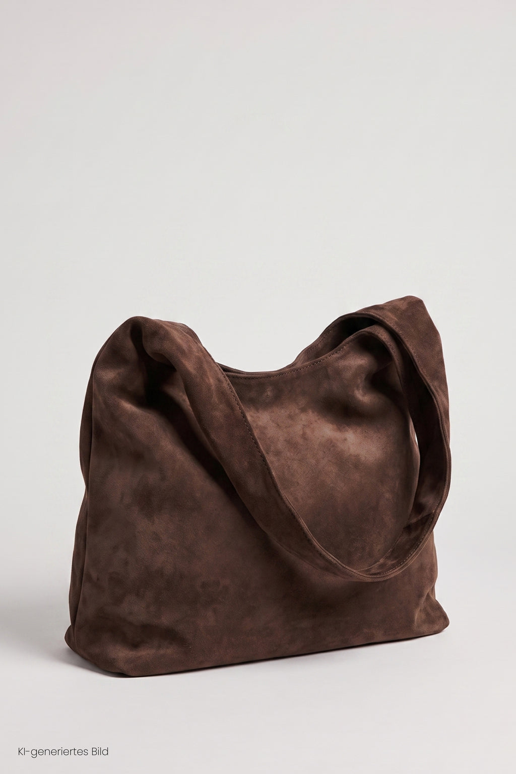 Tasche in Veloursleder-Optik, schokobraun
