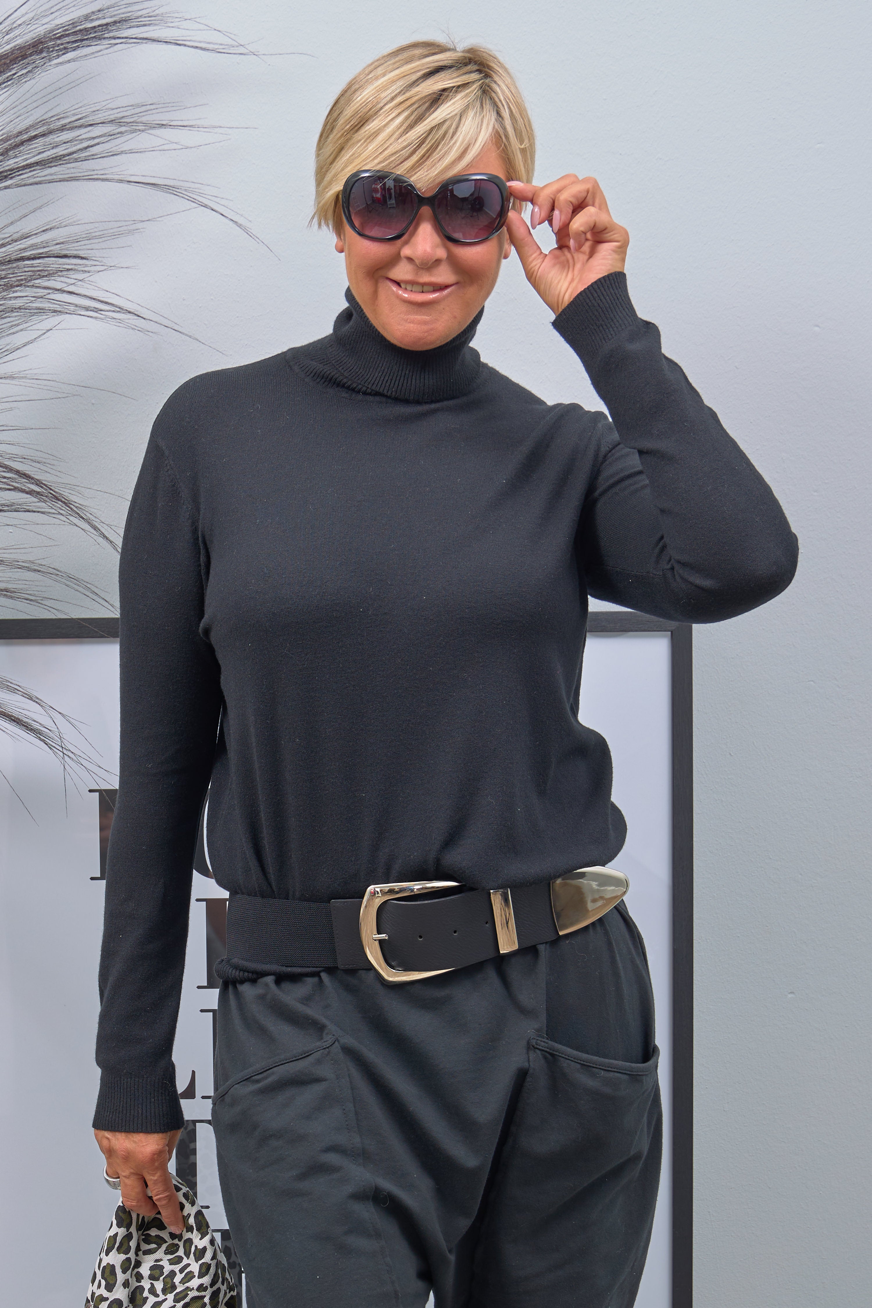 Turtleneck pullover "Senora", black
