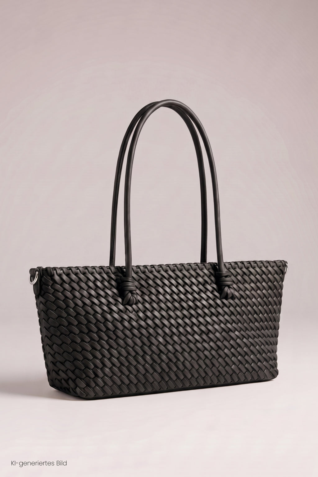 Flecht-Tasche im Baguette Style, schwarz