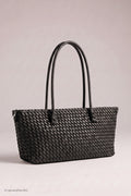 Flecht-Tasche im Baguette Style, schwarz