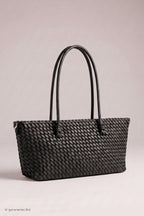 Flecht-Tasche im Baguette Style, schwarz