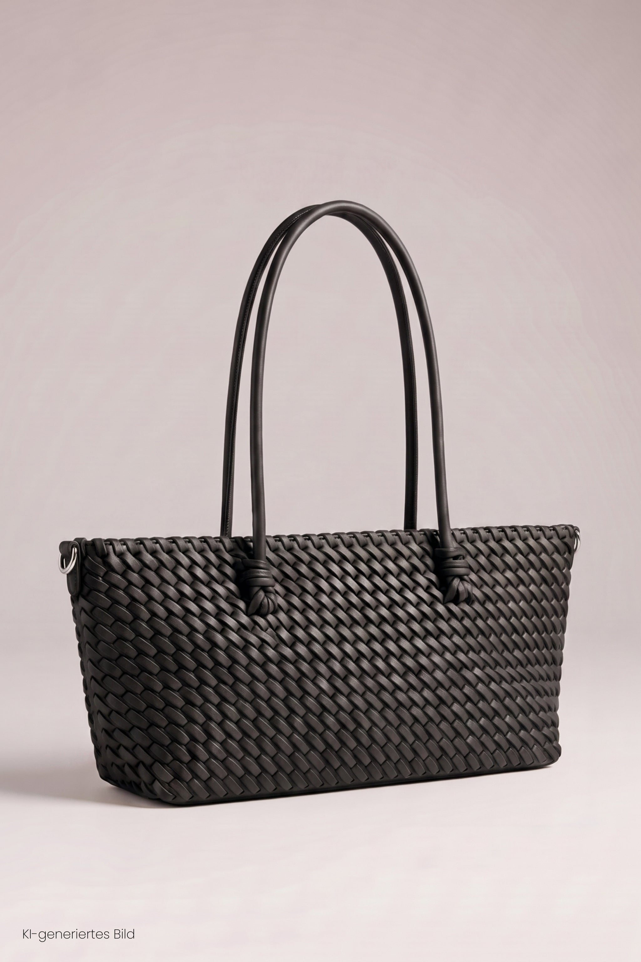 Flecht-Tasche im Baguette Style, schwarz