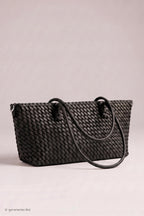 Flecht-Tasche im Baguette Style, schwarz