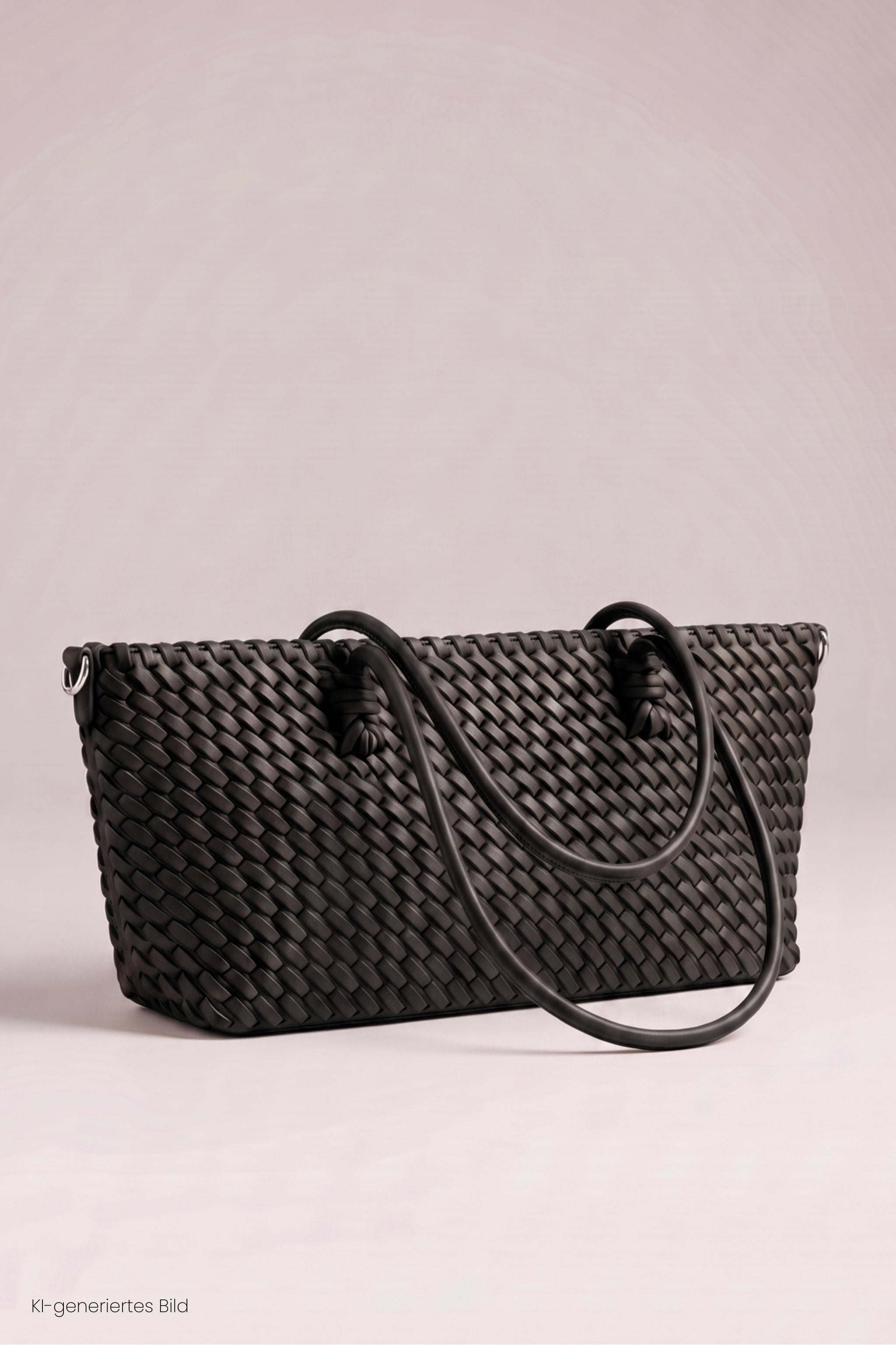 Flecht-Tasche im Baguette Style, schwarz