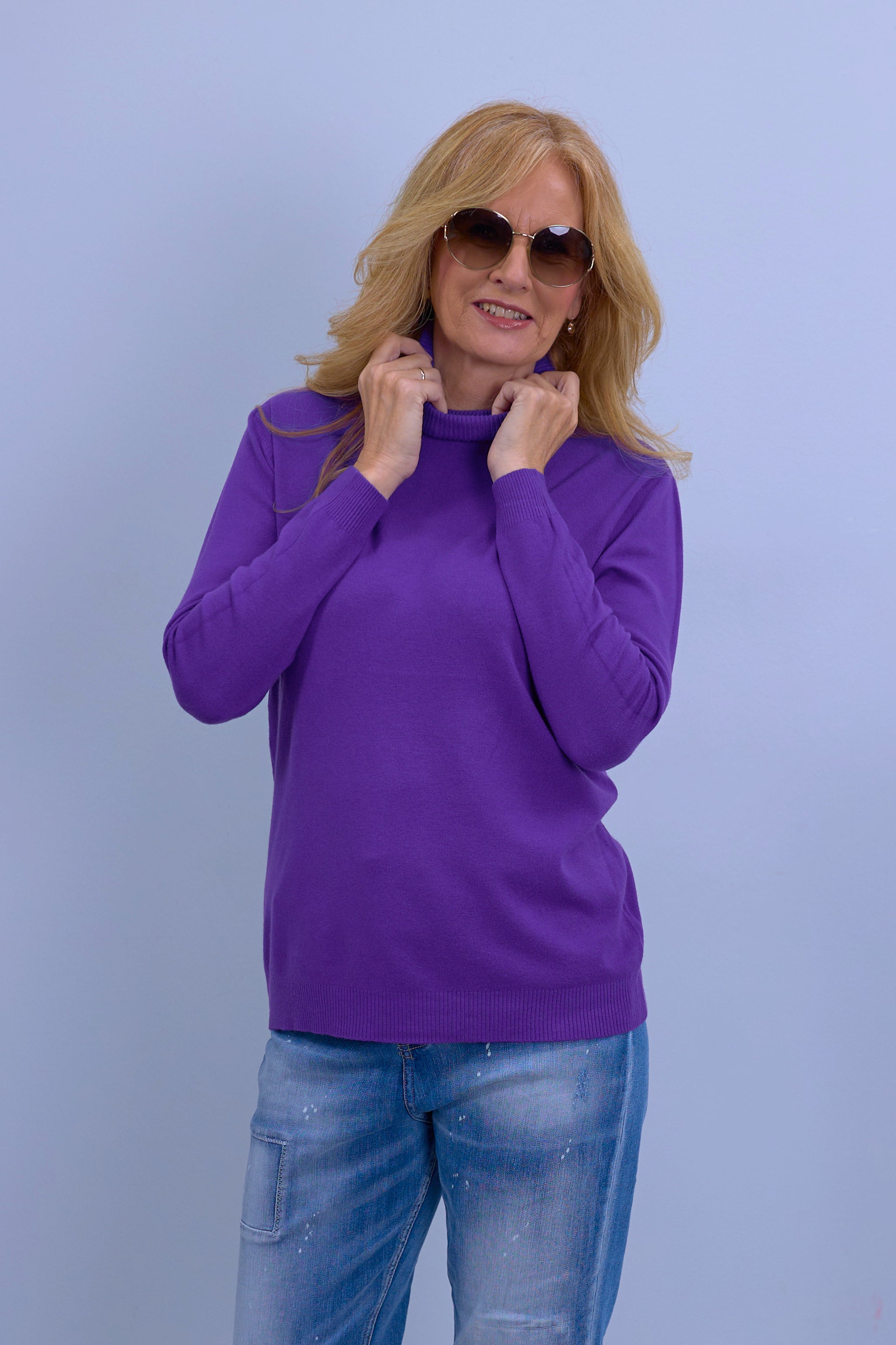 Turtleneck sweater "Senora", dark purple