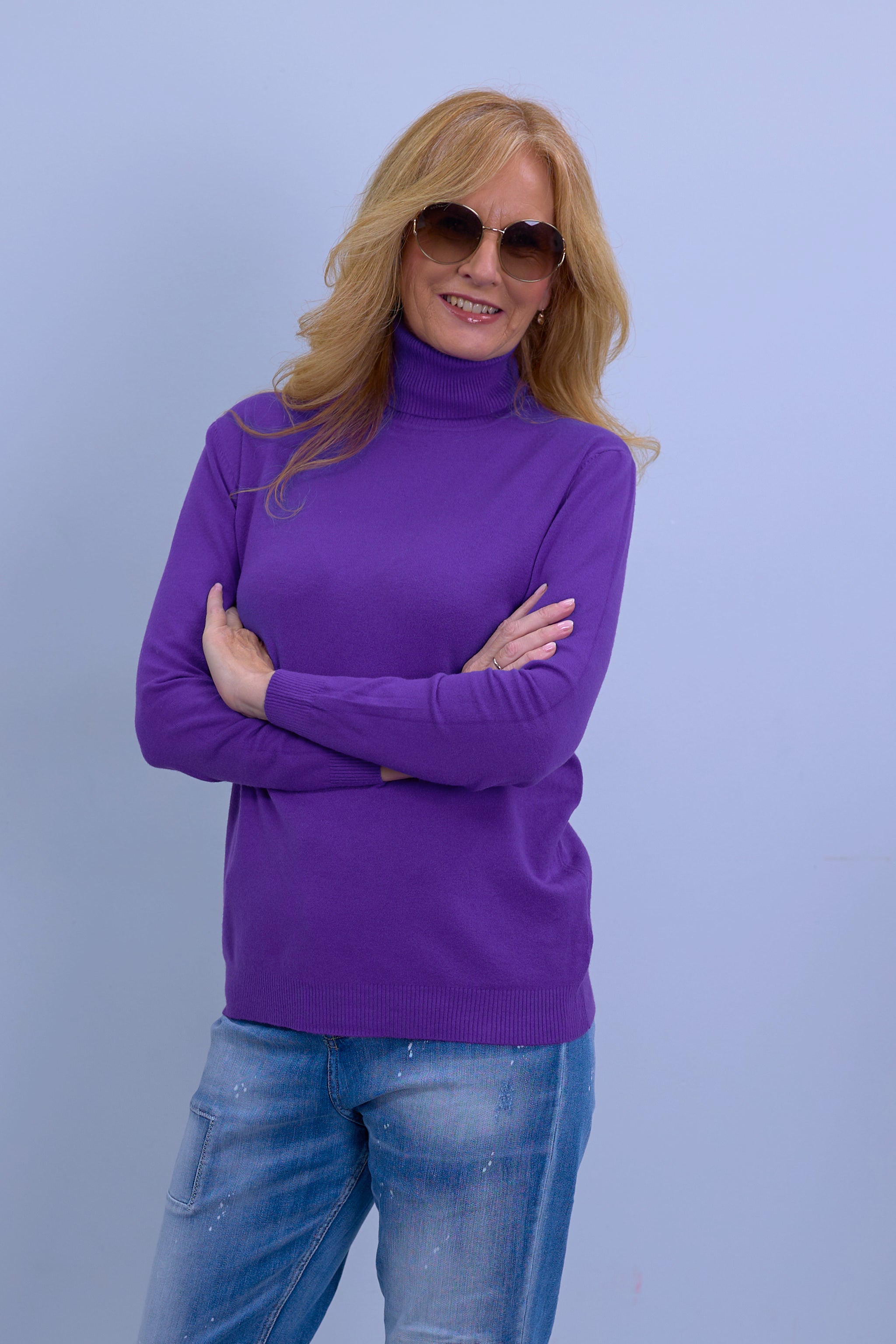 Turtleneck sweater "Senora", dark purple