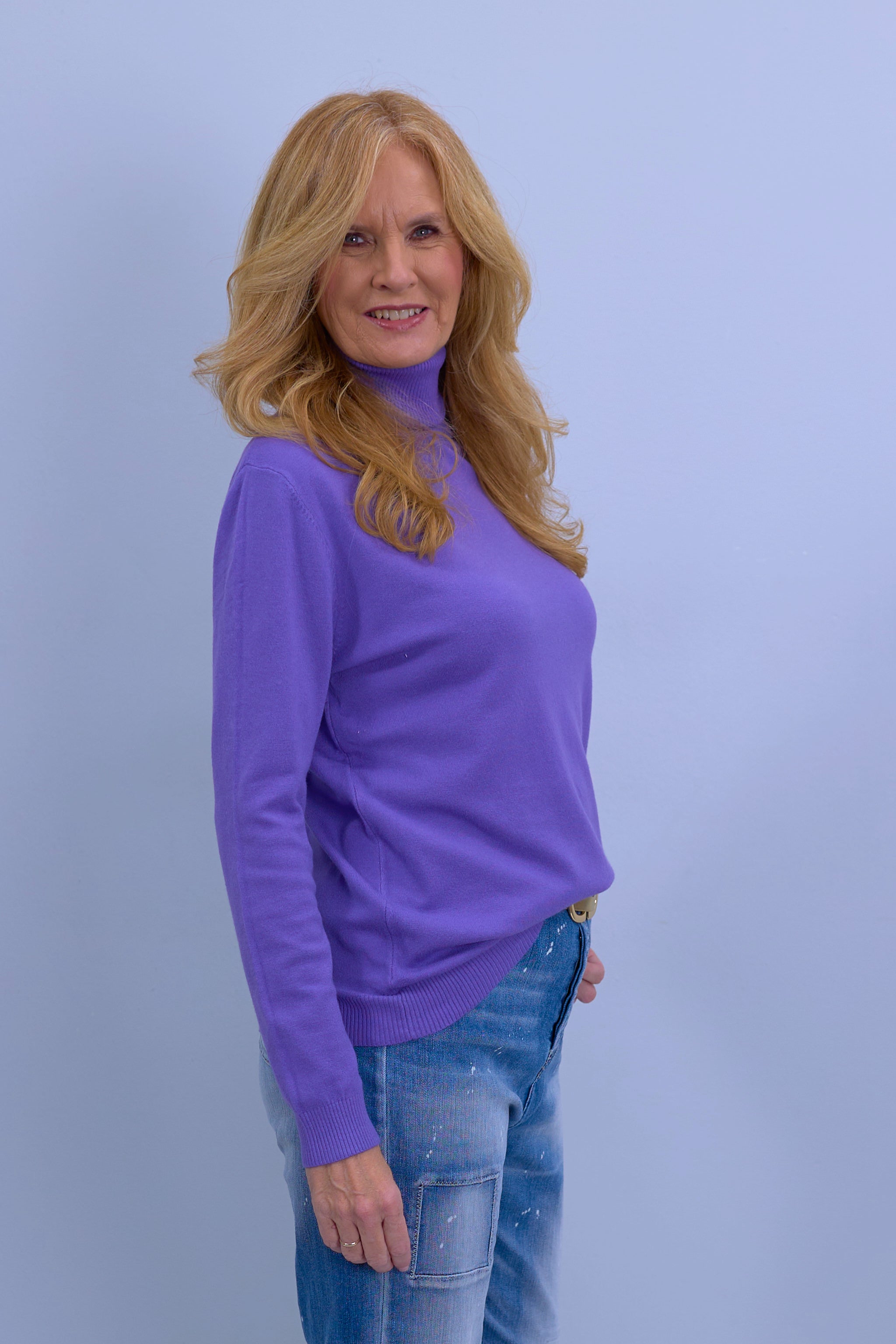 Turleneck sweater "Senora", light purple