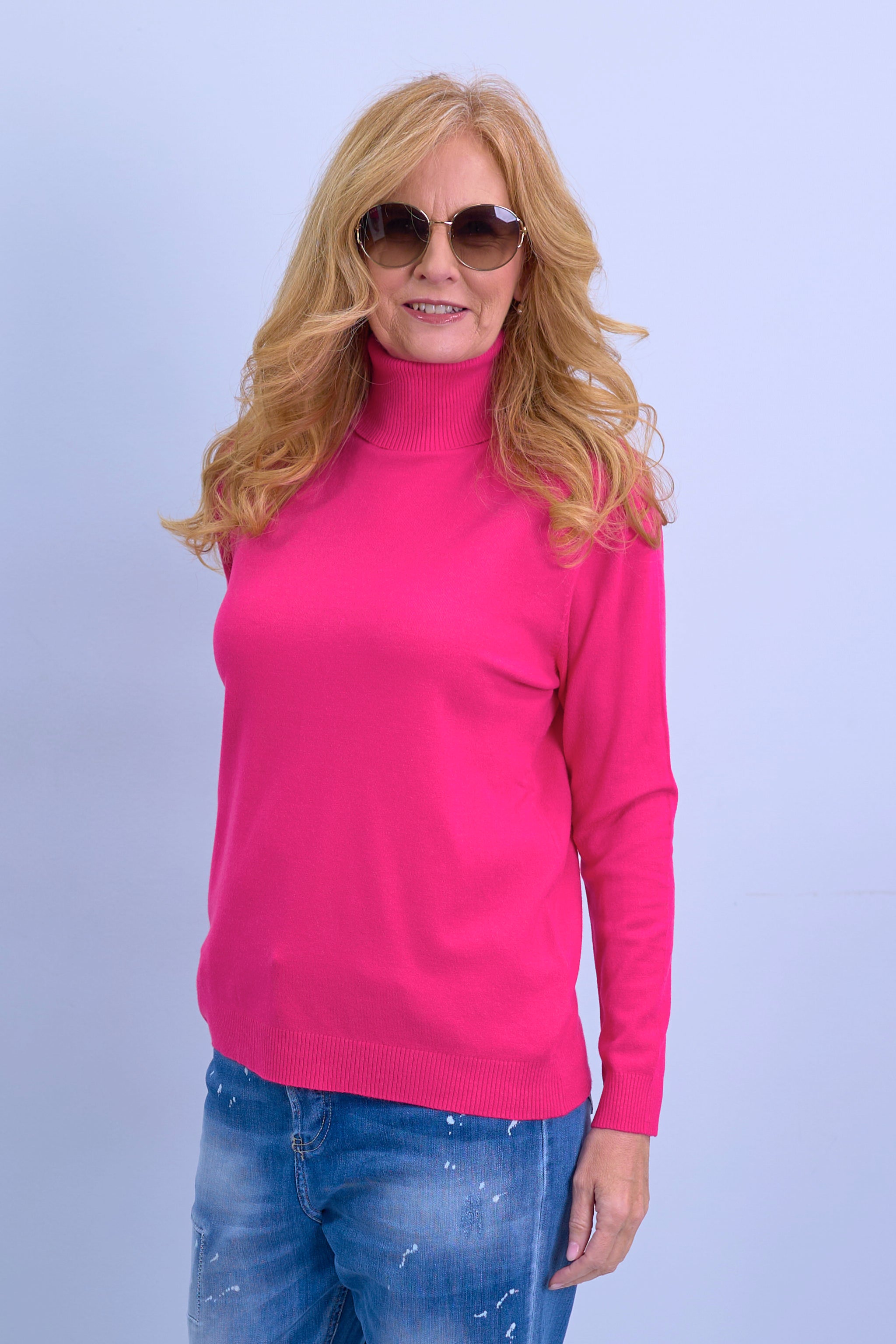 Rollkragen Pullover "Senora", pink