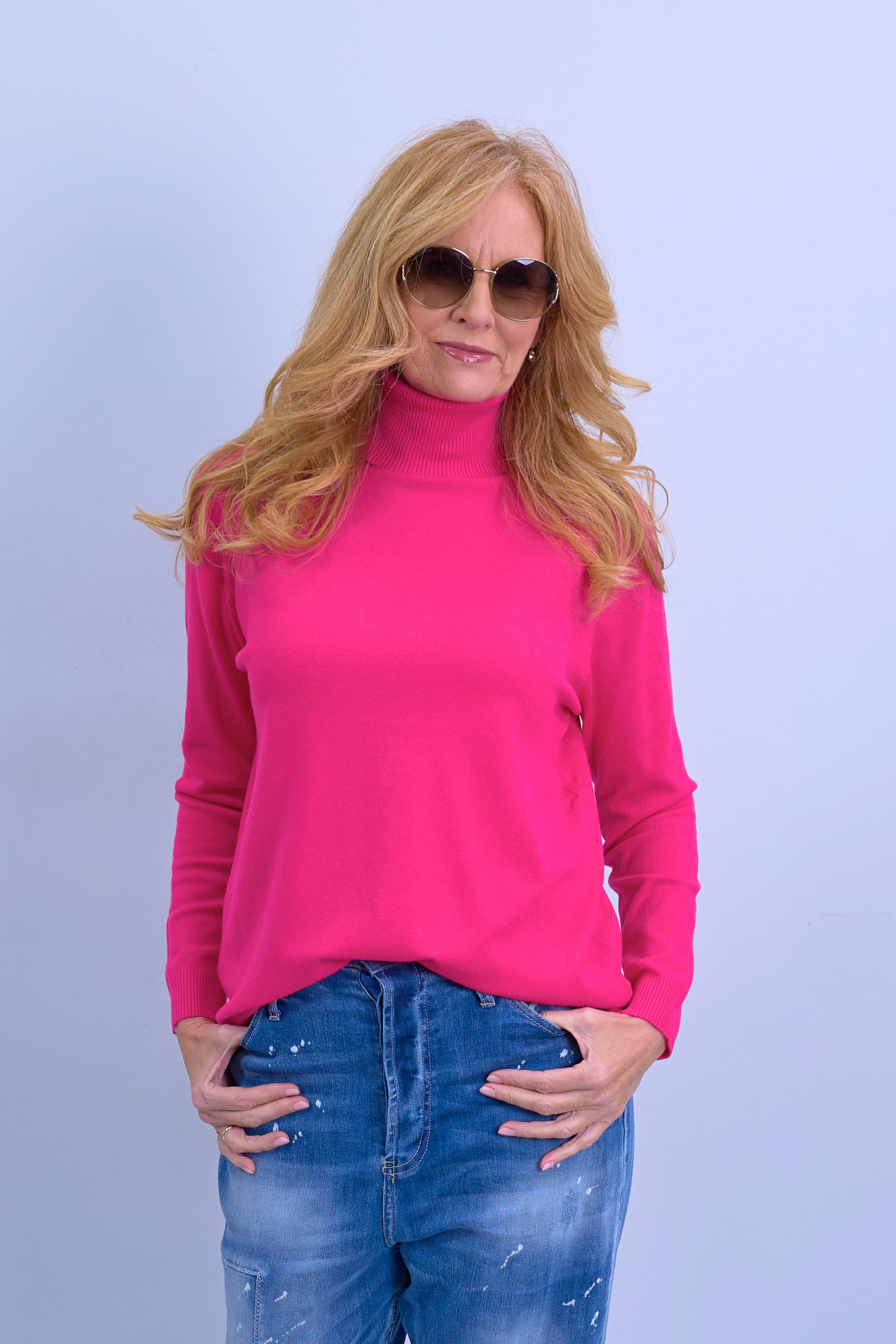 Rollkragen Pullover "Senora", pink