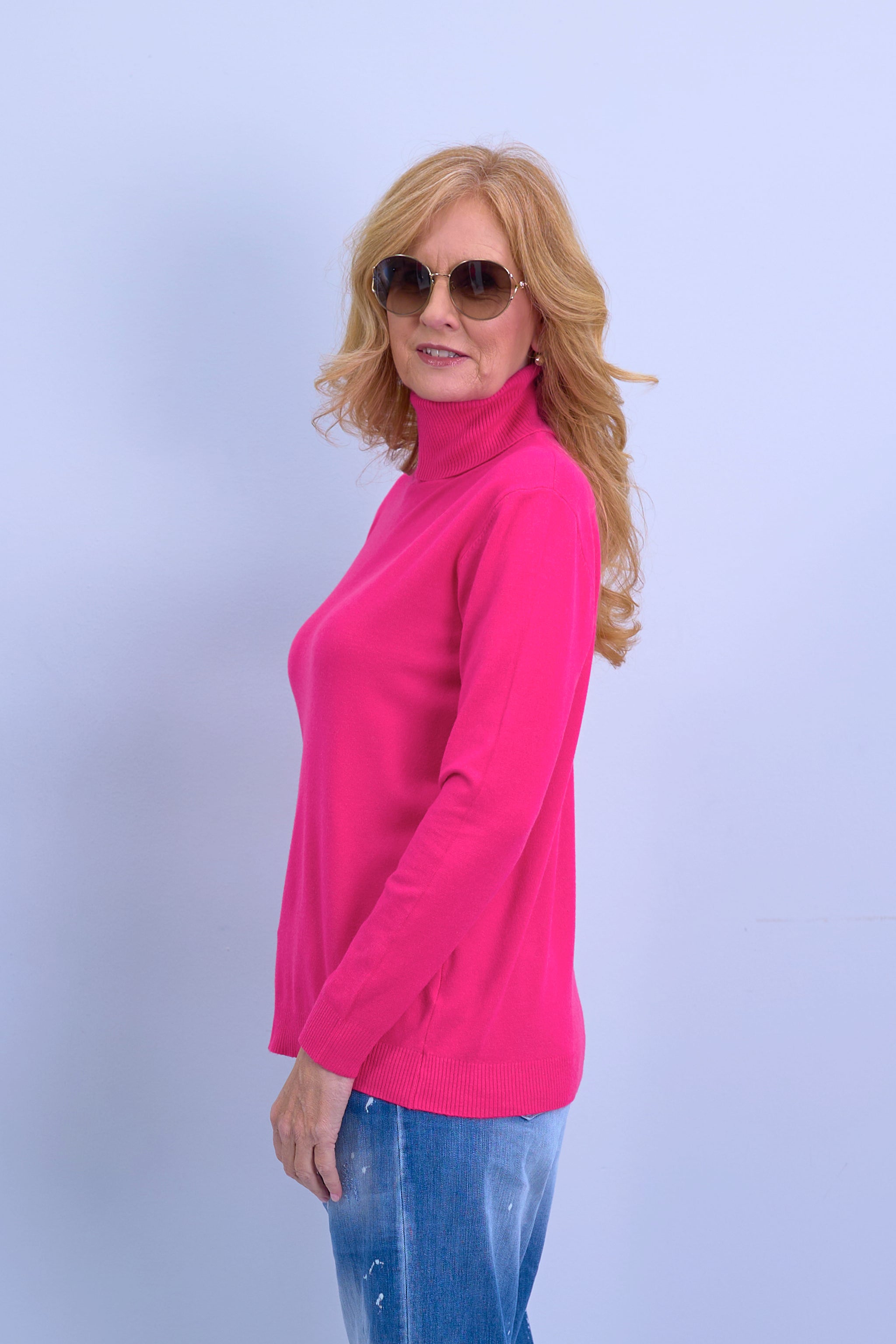 Rollkragen Pullover "Senora", pink