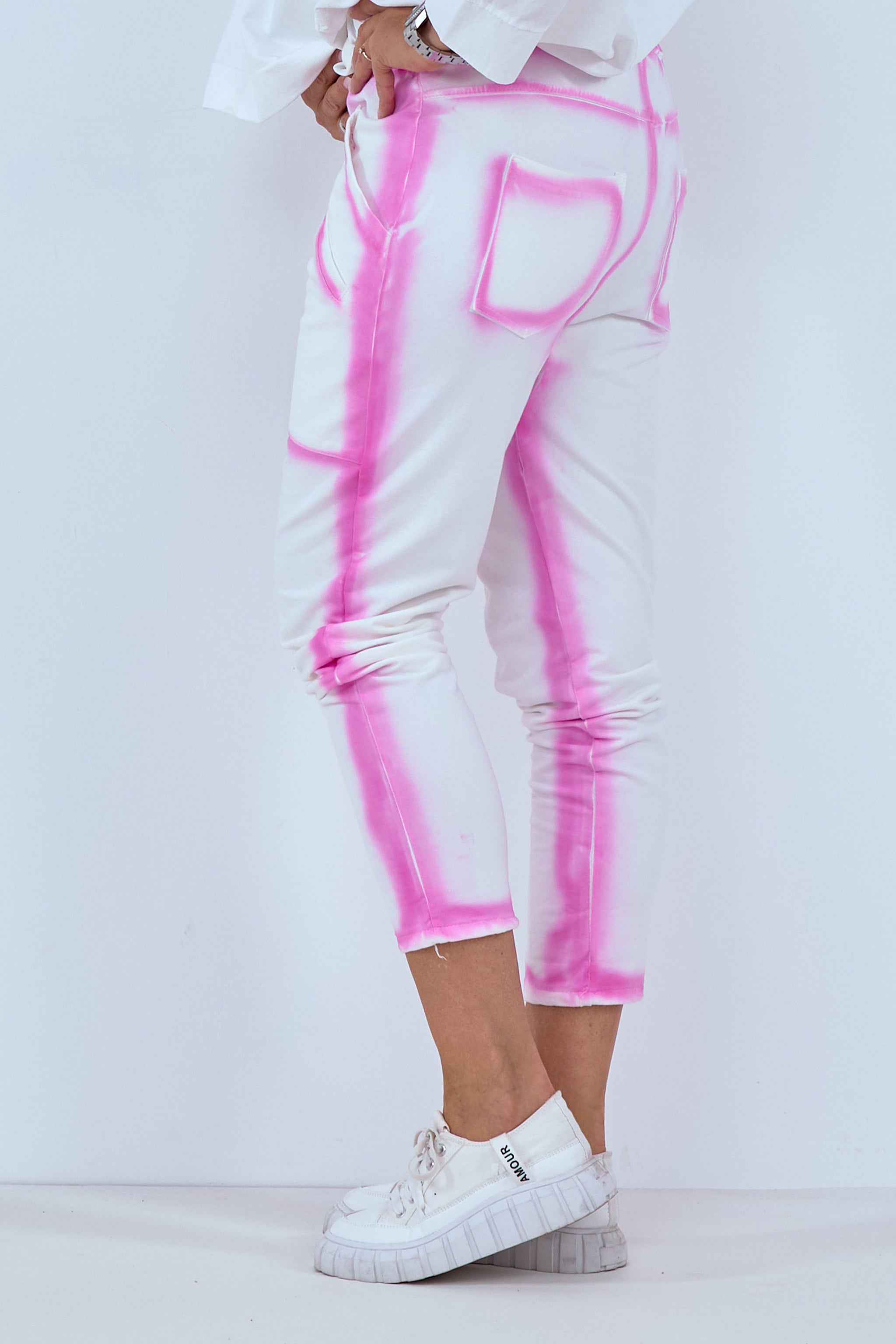 Bicolor Joggpants, ecru-pink