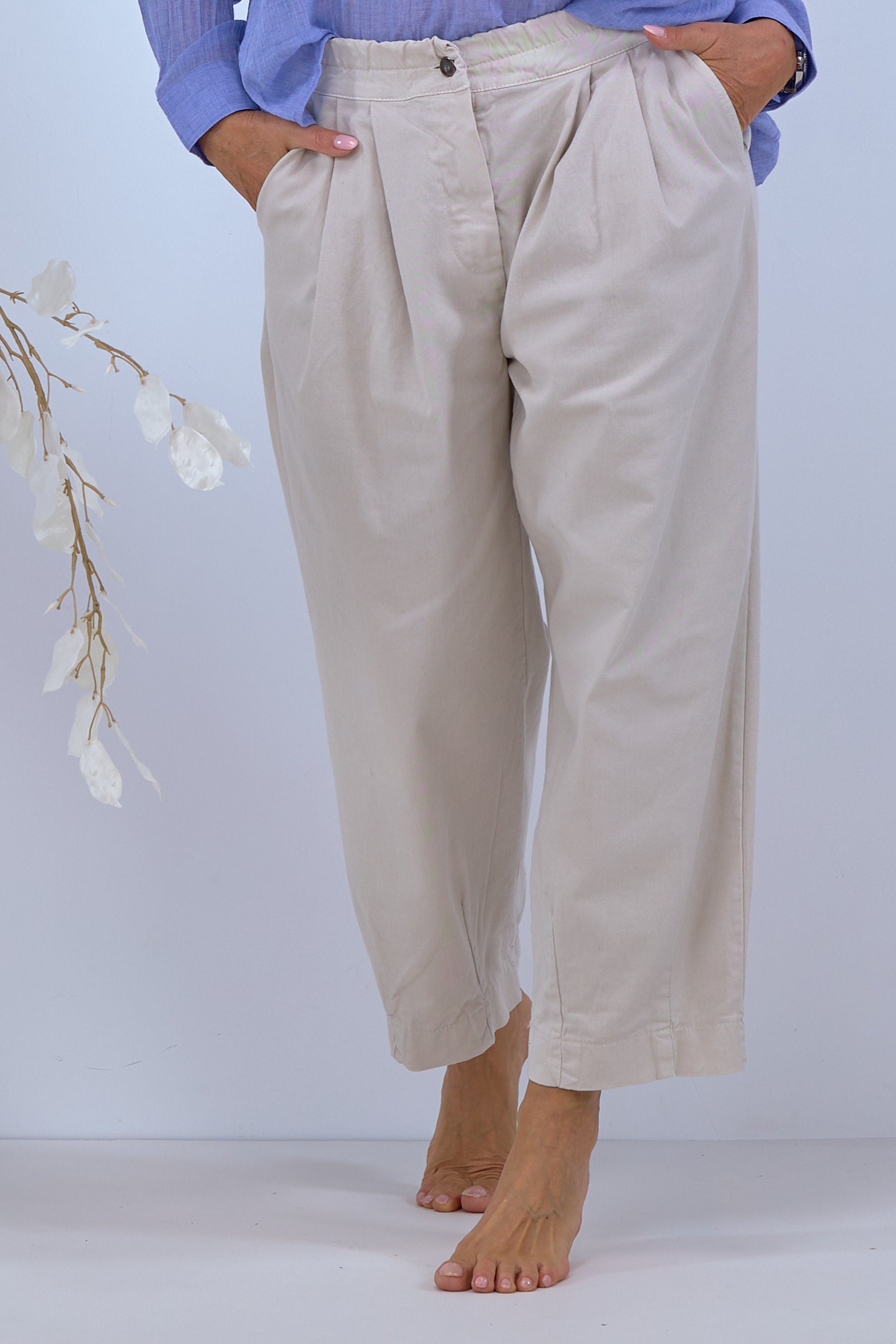 Damen Hose mit Bundfalten in beige von Trends & Lifestyle Deutschland GmbH