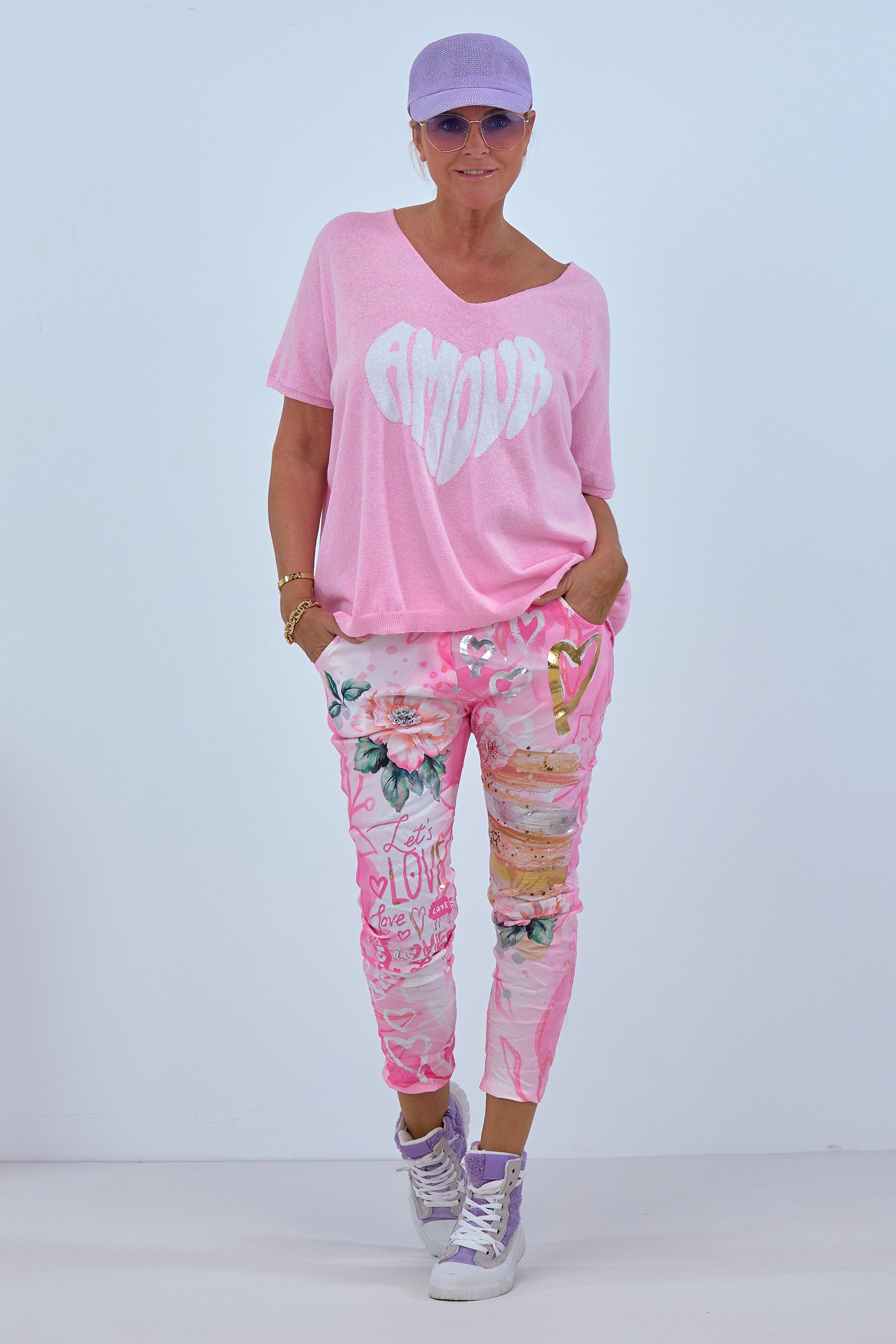 Damen Hose mit Print in pink von Trends & Lifestyle Deutschland GmbH
