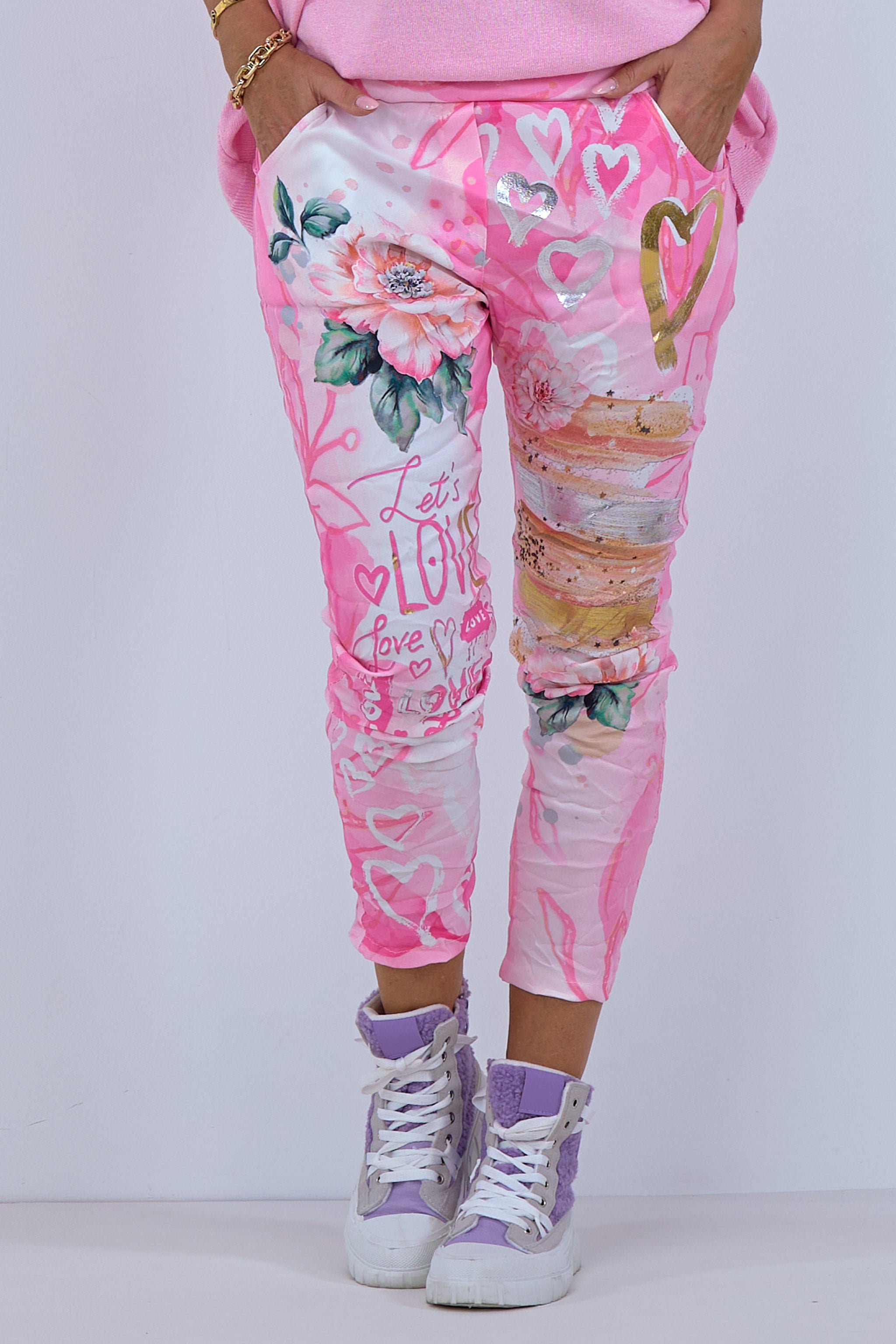 Damen Hose mit Print in pink von Trends & Lifestyle Deutschland GmbH