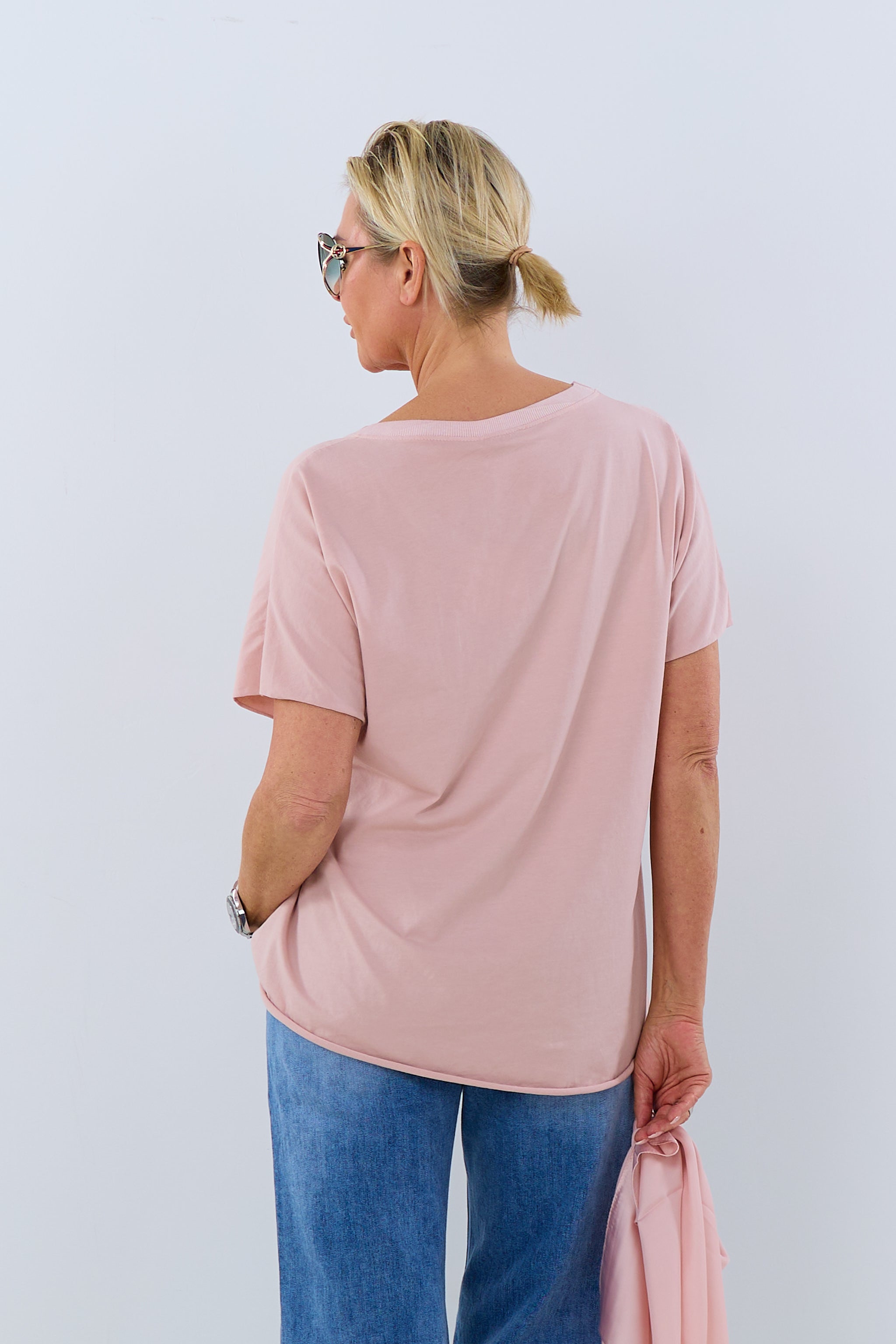 Damen T-Shirt Schriftzug Flock rosa TLD GmbH