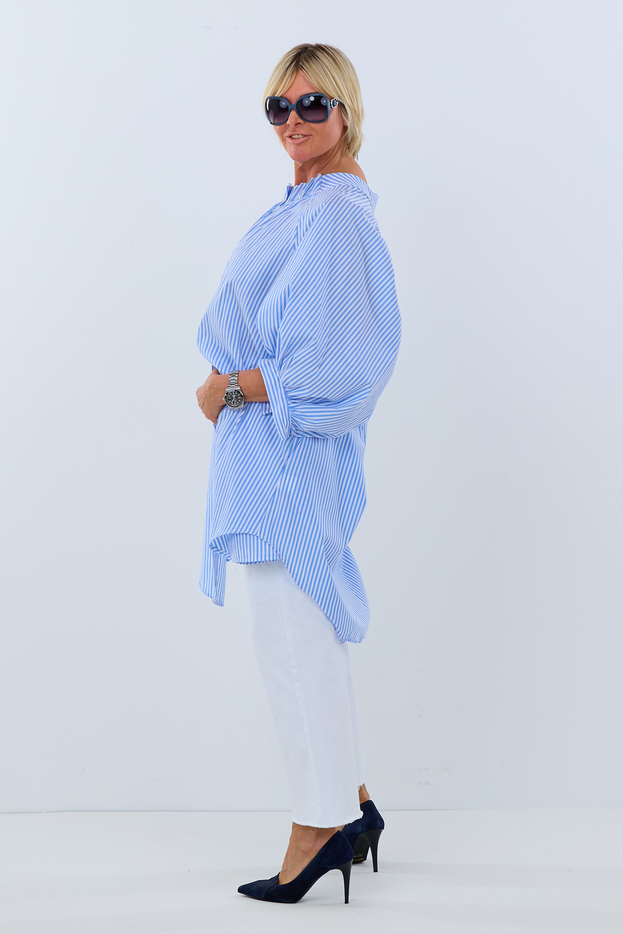 Damen Bluse Streifen blau weiß TLD GmbH