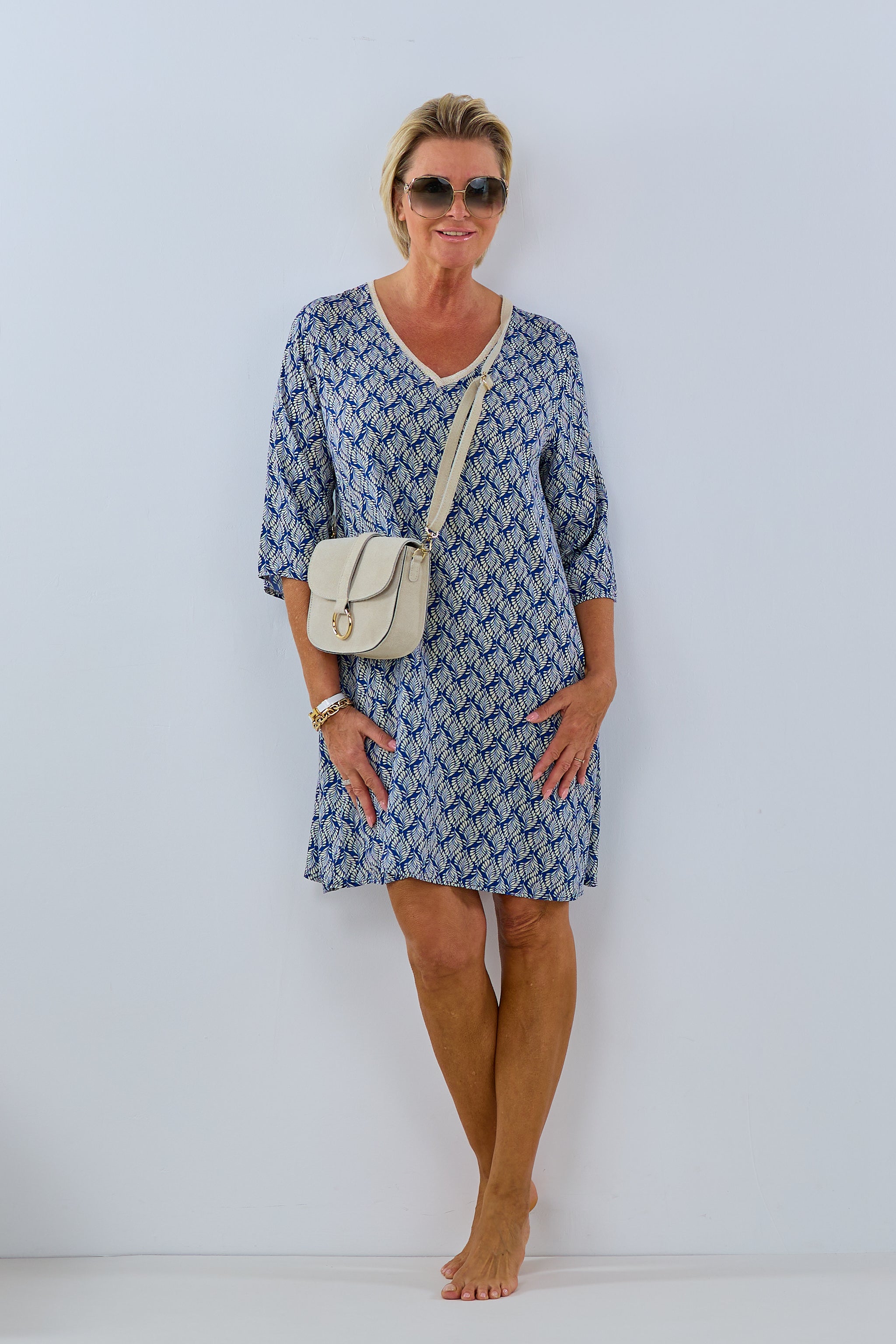Damen Kleid Tunika mit Muster blau Trends & Lifestyle 
