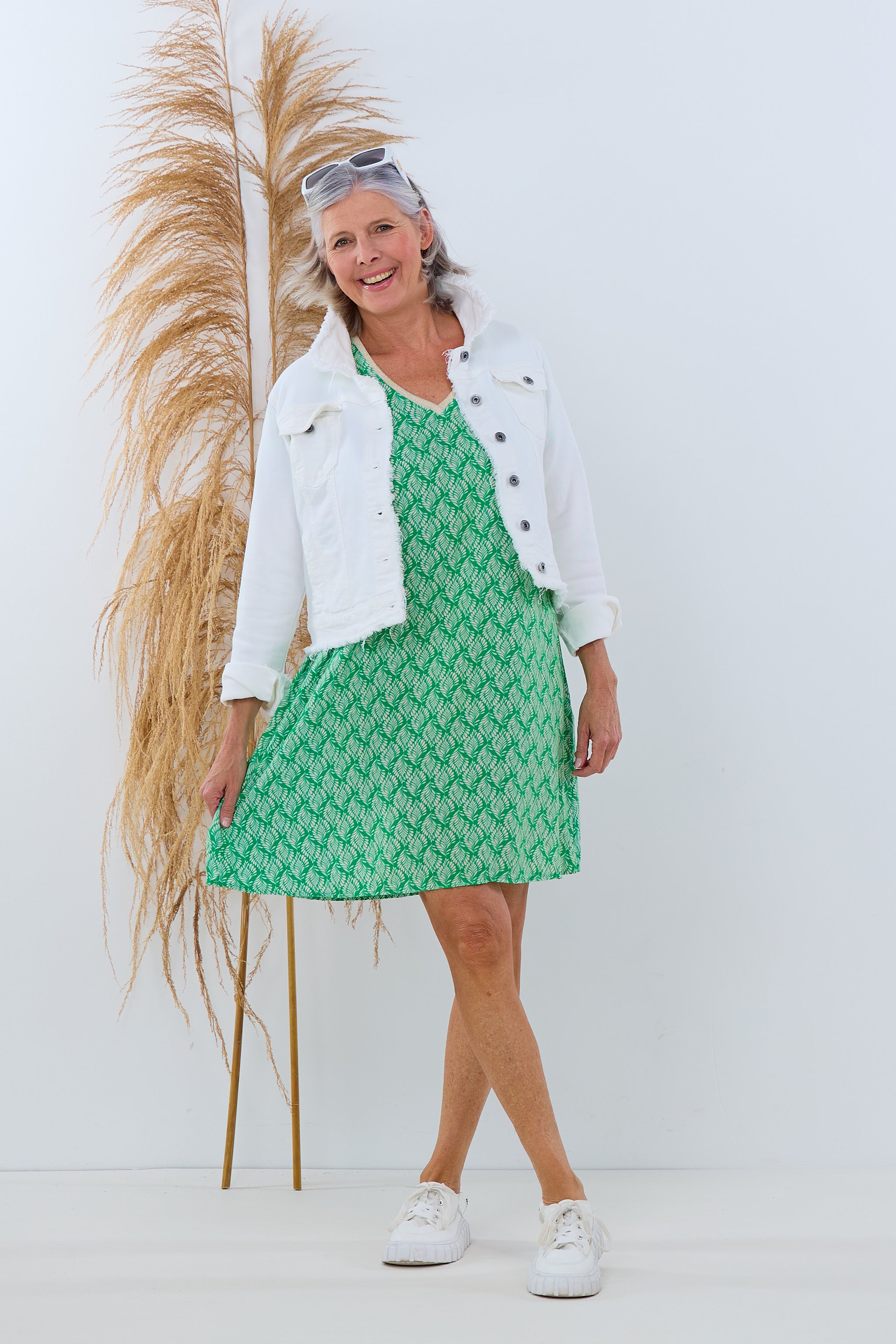 Damen Kleid Tunika mit Muster grün Trends & Lifestyle 