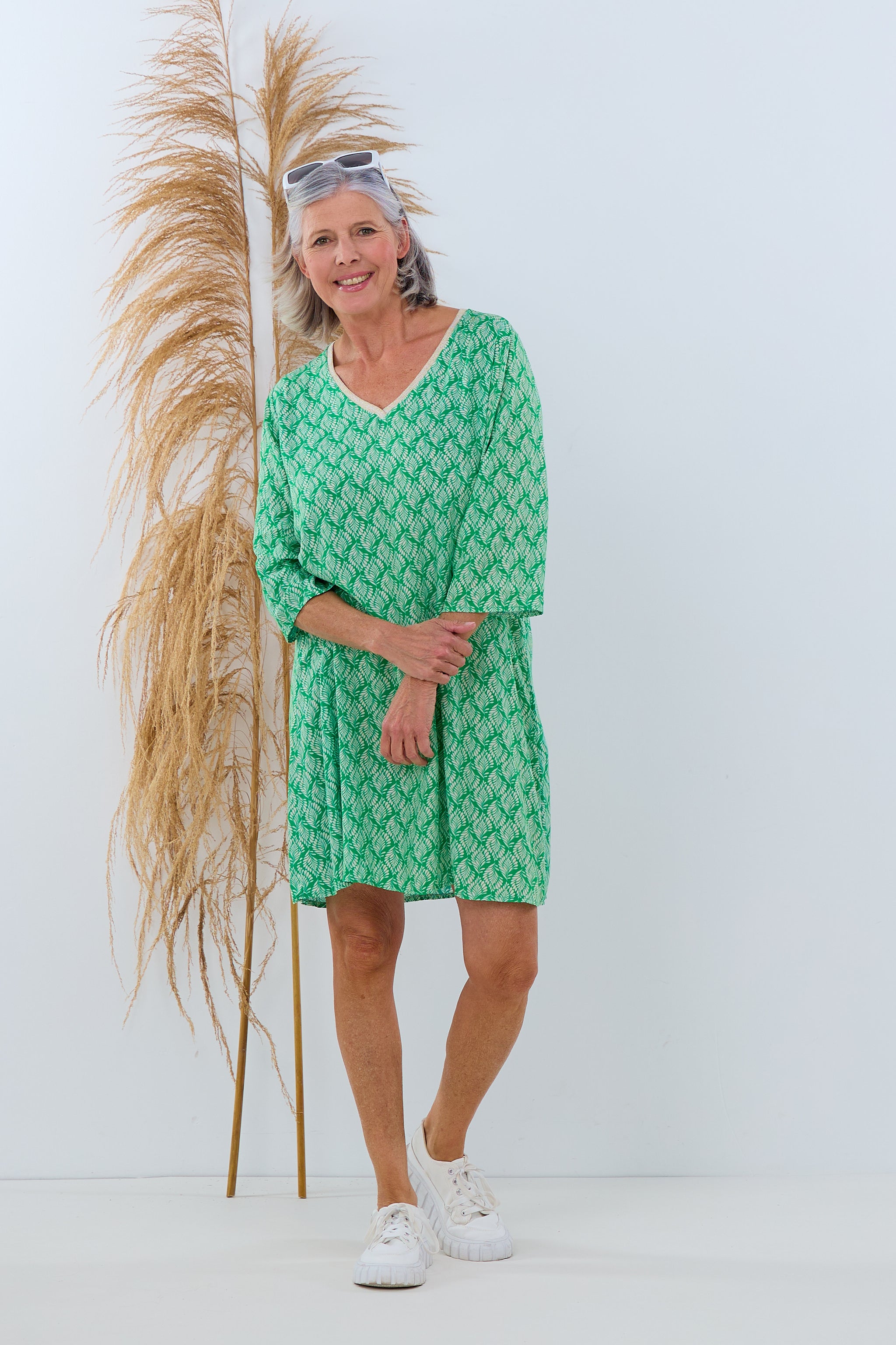 Damen Kleid Tunika mit Muster grün Trends & Lifestyle 