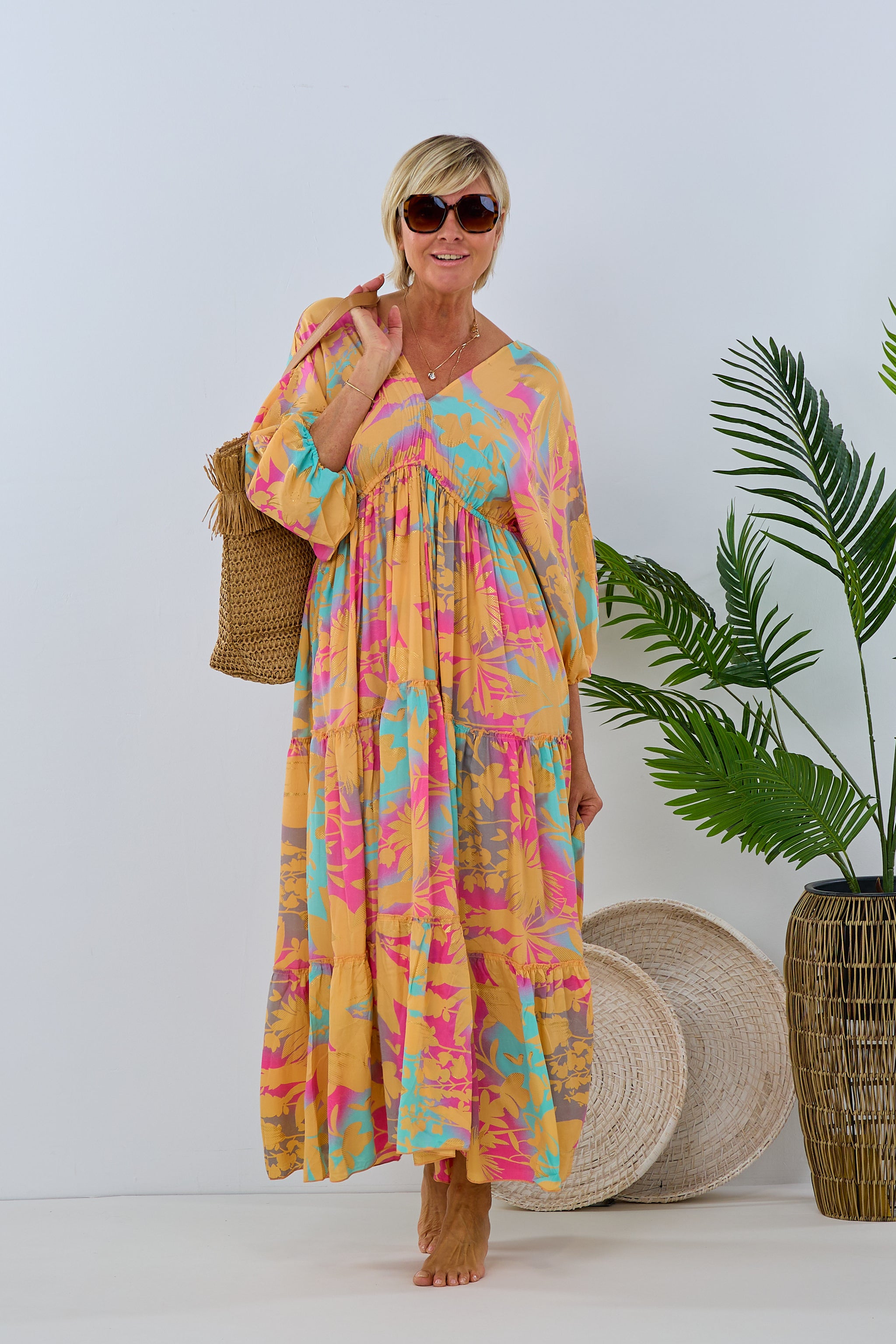 Damen Maxikleid im Boho Style bunt von Trends & Lifestyle