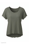 Basic Shirt mit leicht gewellten Abschlüssen - klein, taupe