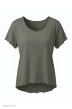 Basic Shirt mit leicht gewellten Abschlüssen - klein, taupe