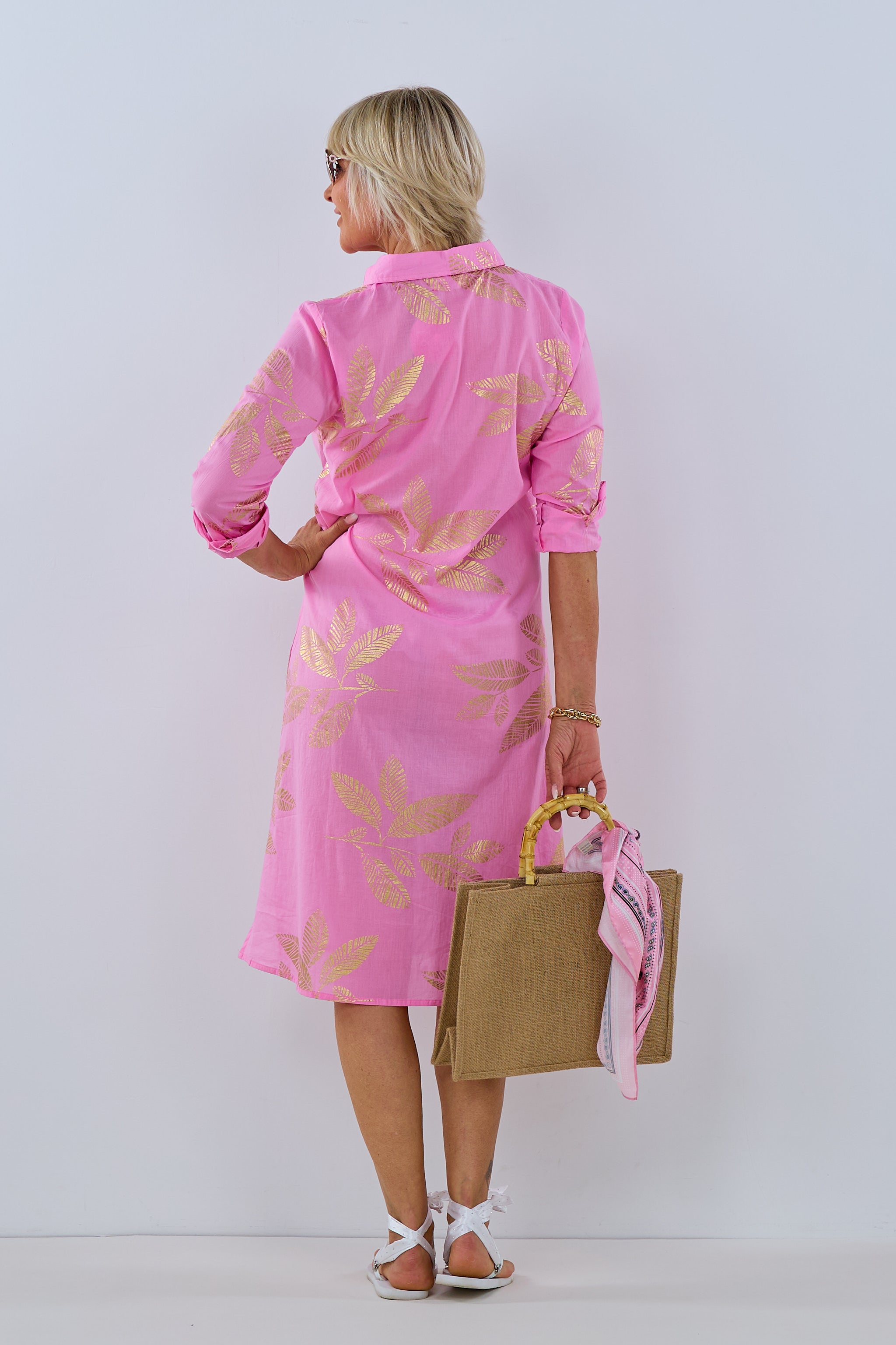 langes Hemdblusenkleid, rosa-gold von Trends & Lifestyle