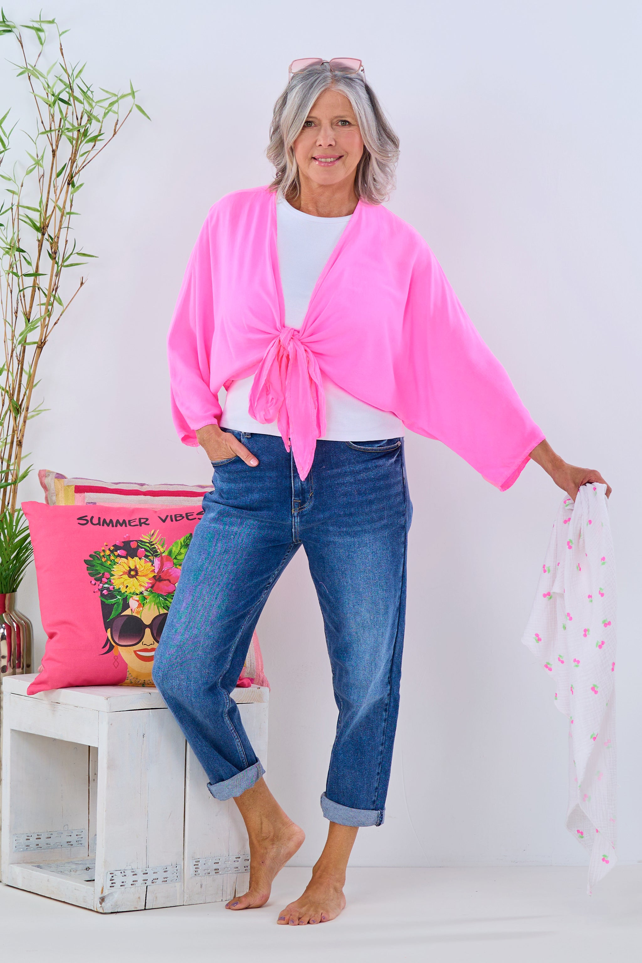 Bolero Jäckchen, neon pink von Trends & Lifestyle