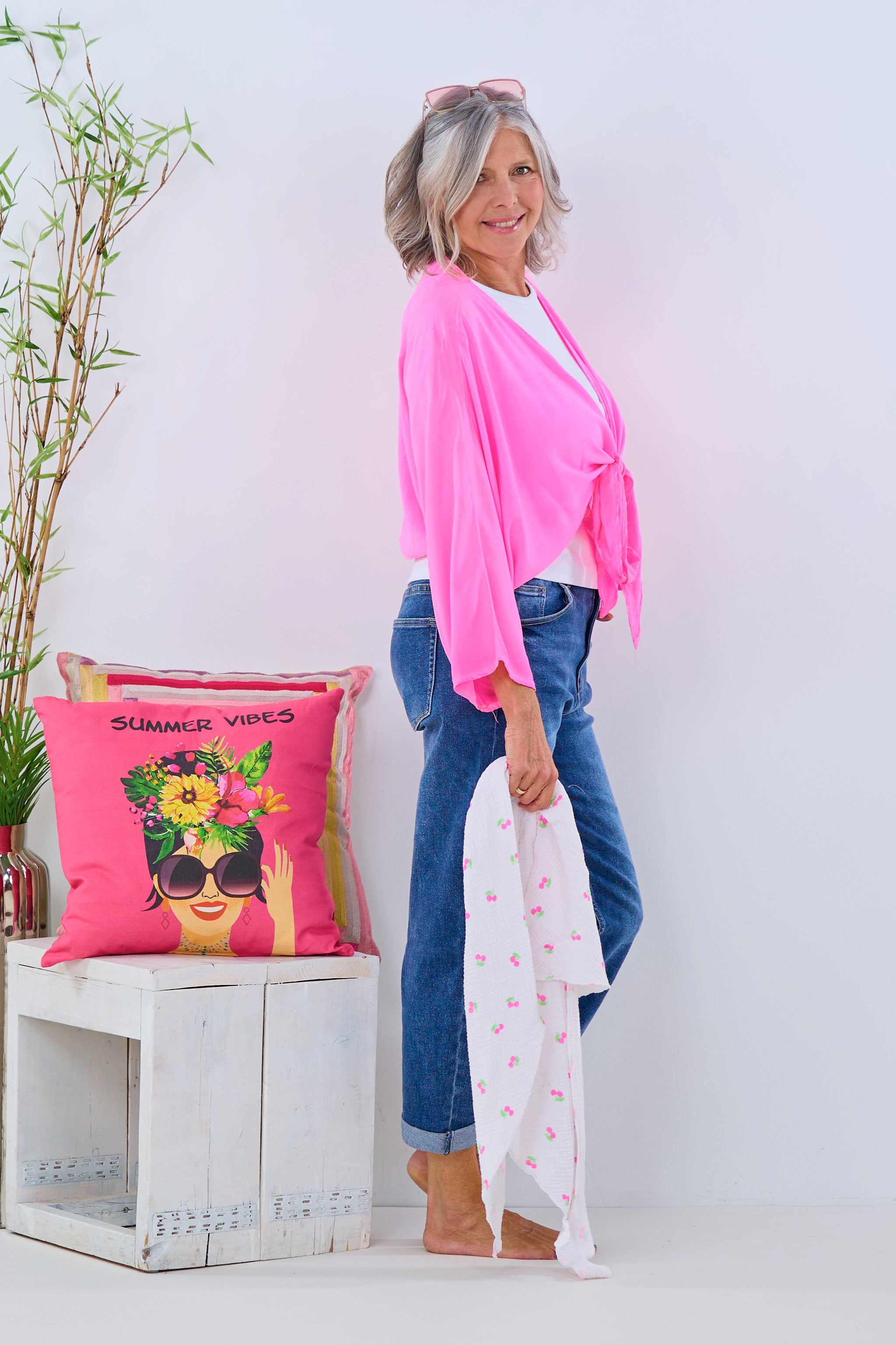 Bolero Jäckchen, neon pink von Trends & Lifestyle