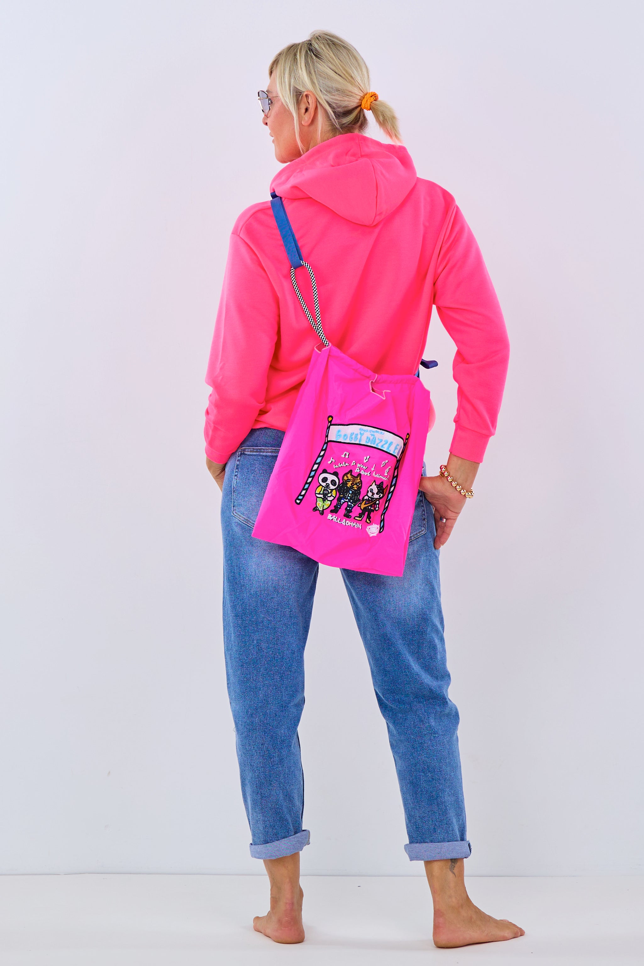 Nylon Beuteltasche, pink-bunt von Trends & Lifestyle 