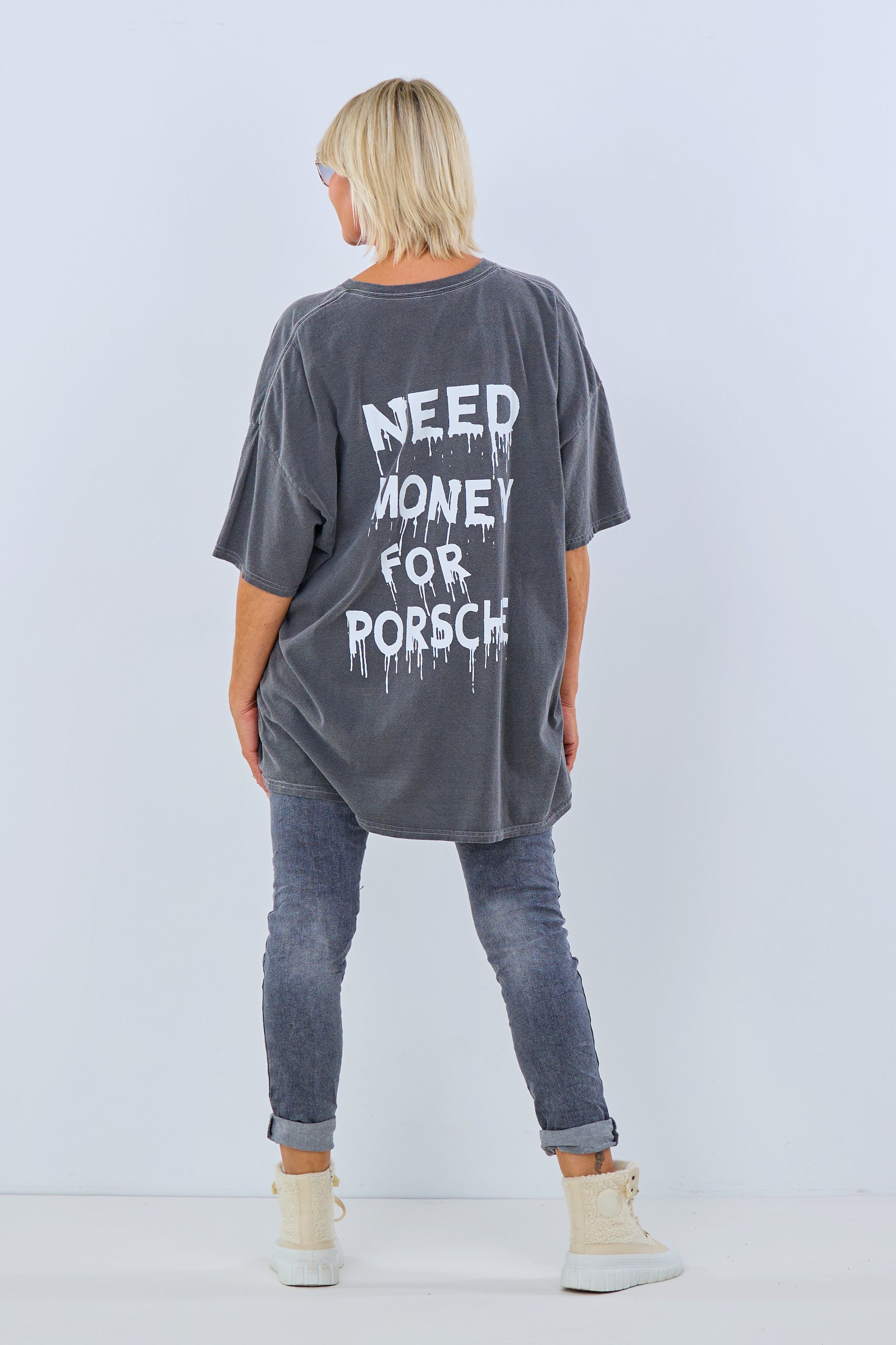 oversized T-Shirt mit Rückenprint, anthrazit von Trends & Lifestyle