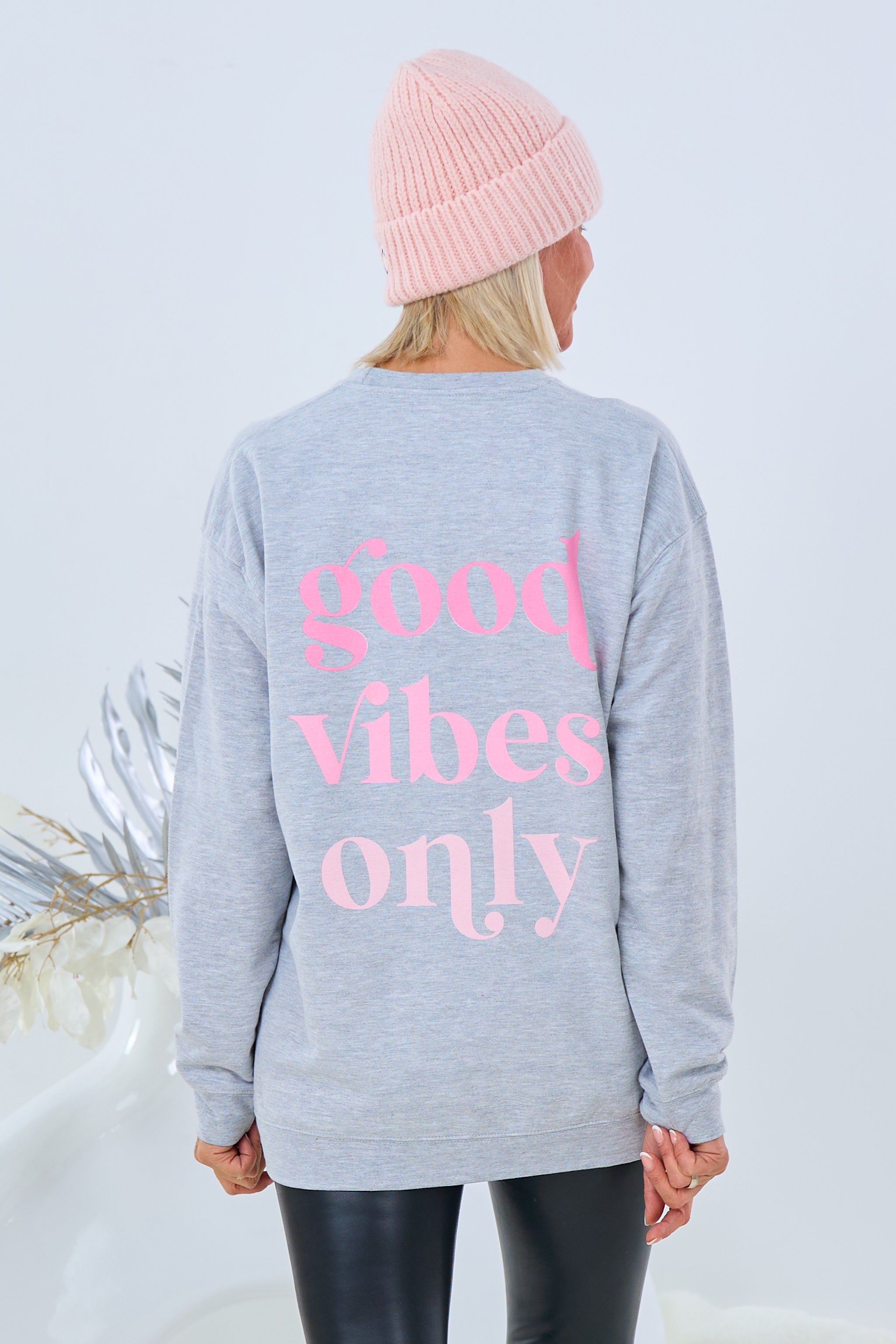 Sweaty good vibes only, hellgrau-rosa von Trends & Lifestyle