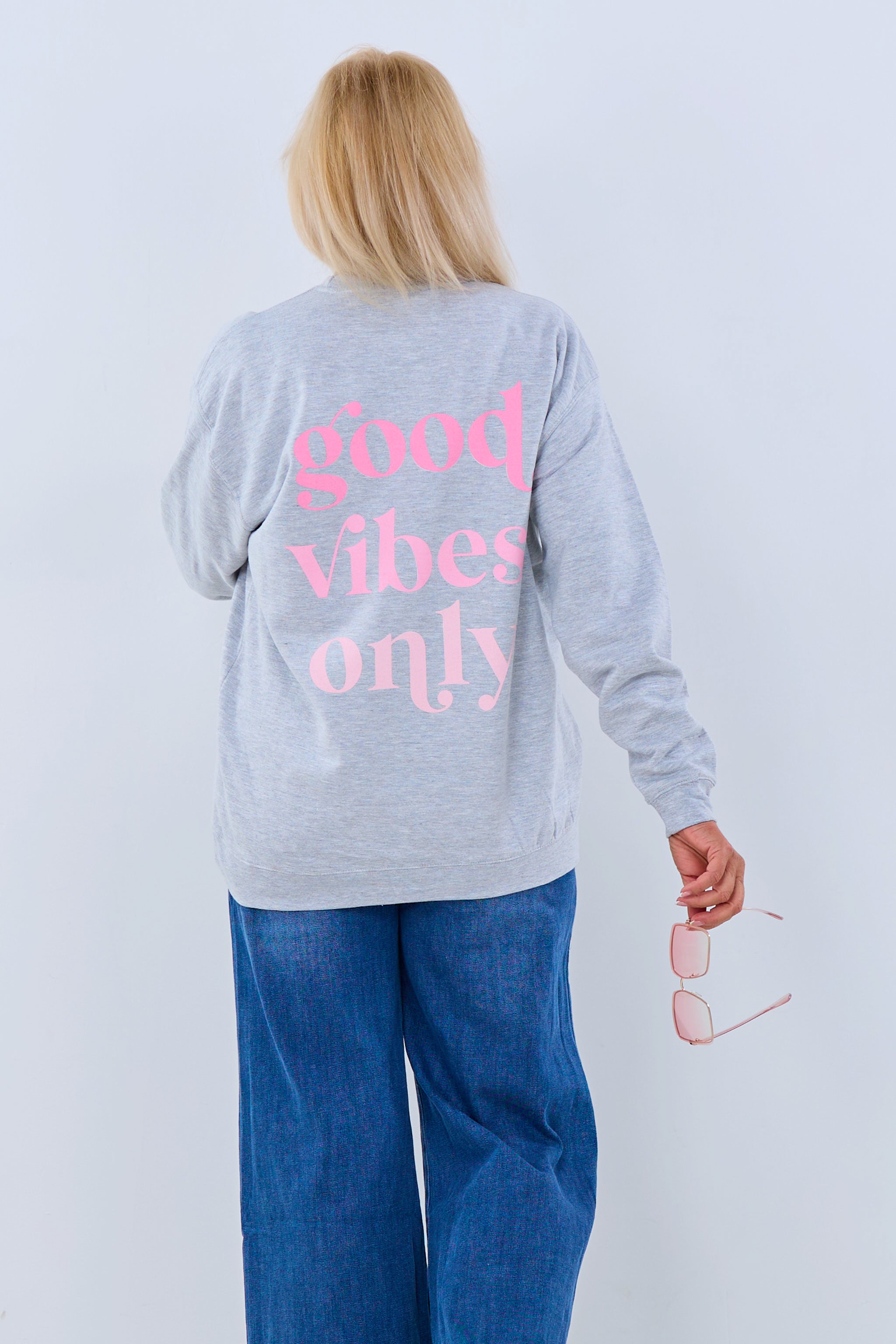 Sweaty good vibes only, grau-rosa von Trends & Lifestyle