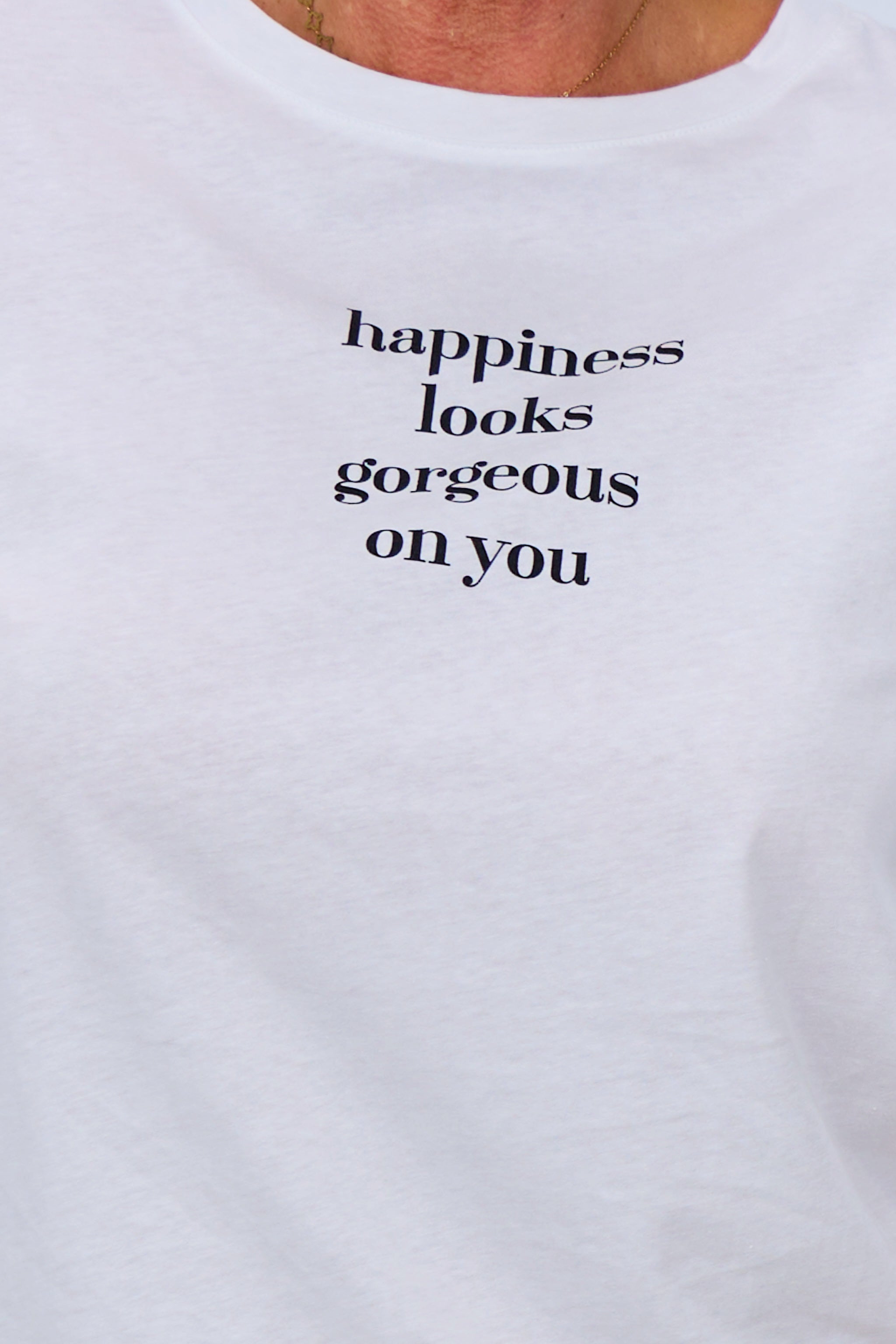 T-Shirt happiness, weiß von Trends & Lifestyle