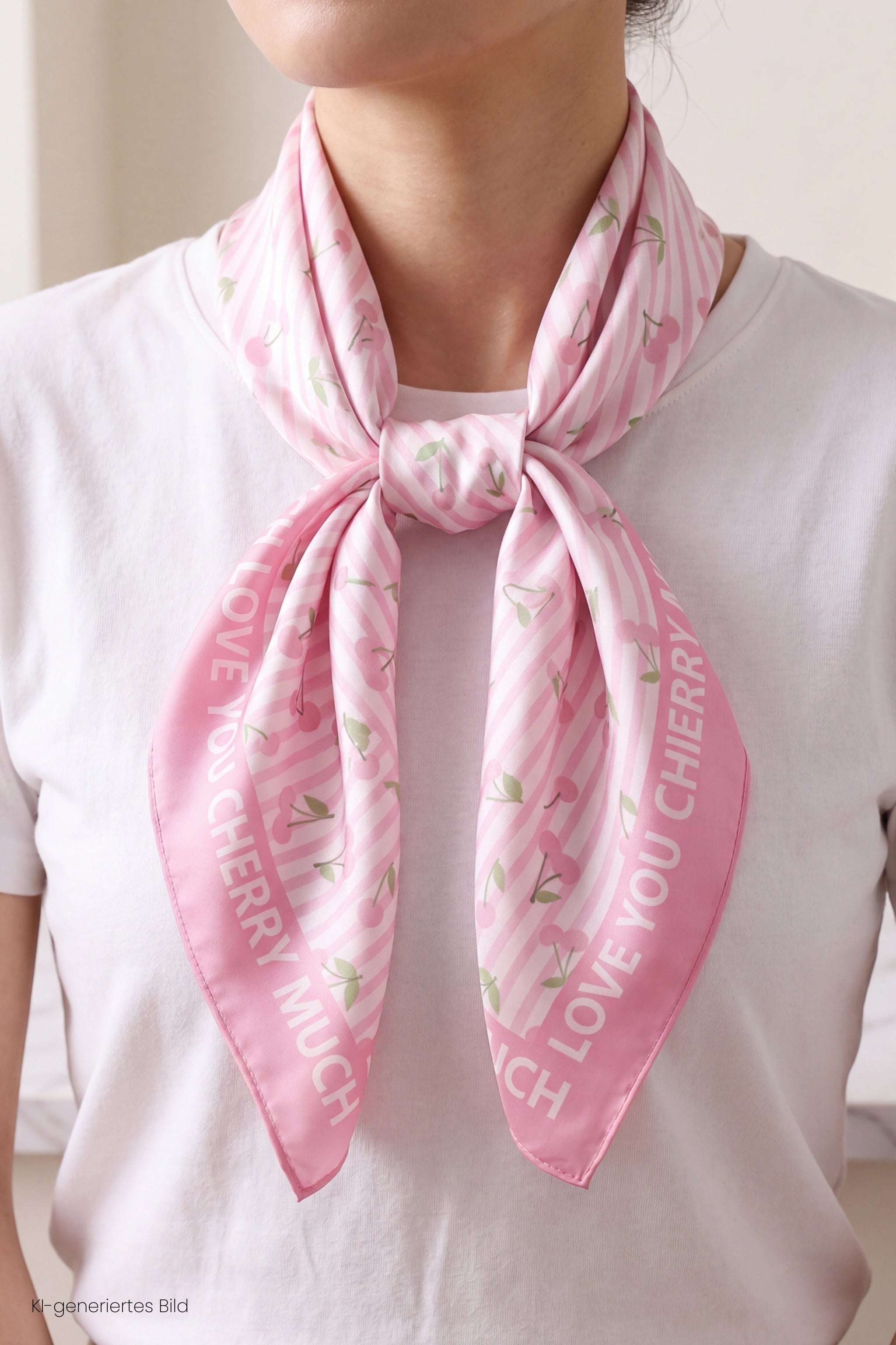 Viscose Tuch I LOVE YOU,  pink-rosa-ecru